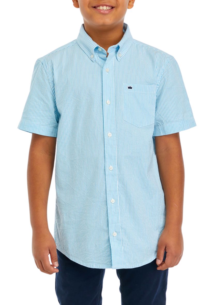 Boys 8-20 Woven Seersucker Shirt