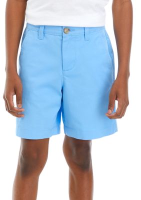 Crown & Ivy Boys 8-20 Twill Solid Shorts, Blue, 16