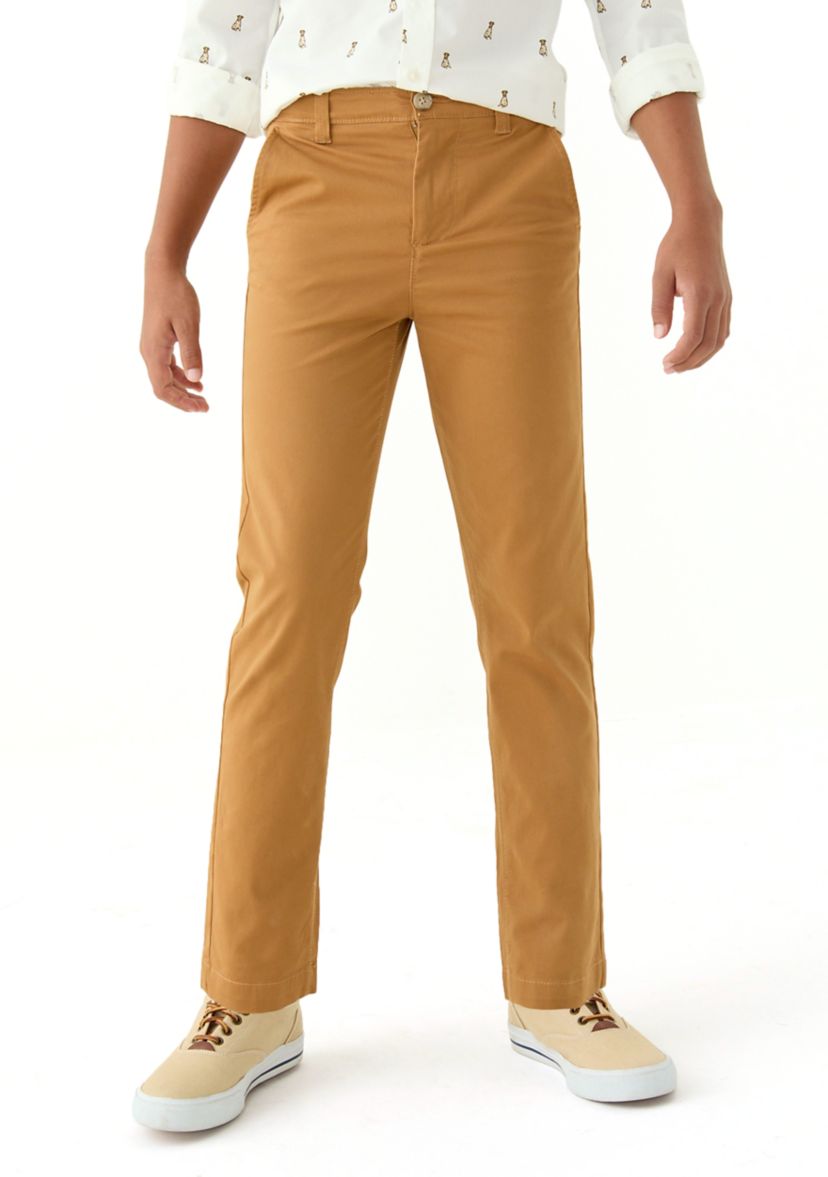 Boys 8-20 Twill Solid Pants
