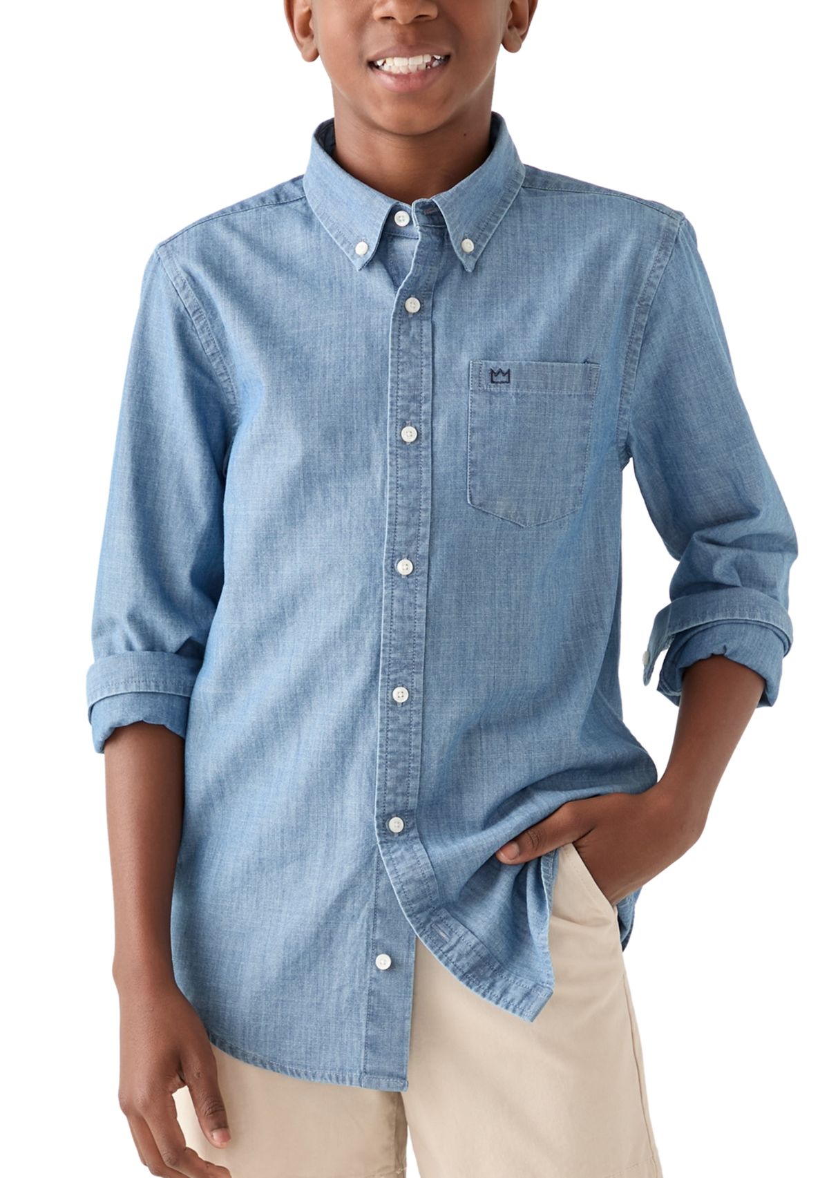 Boys 8-20 Chambray Button Down Shirt