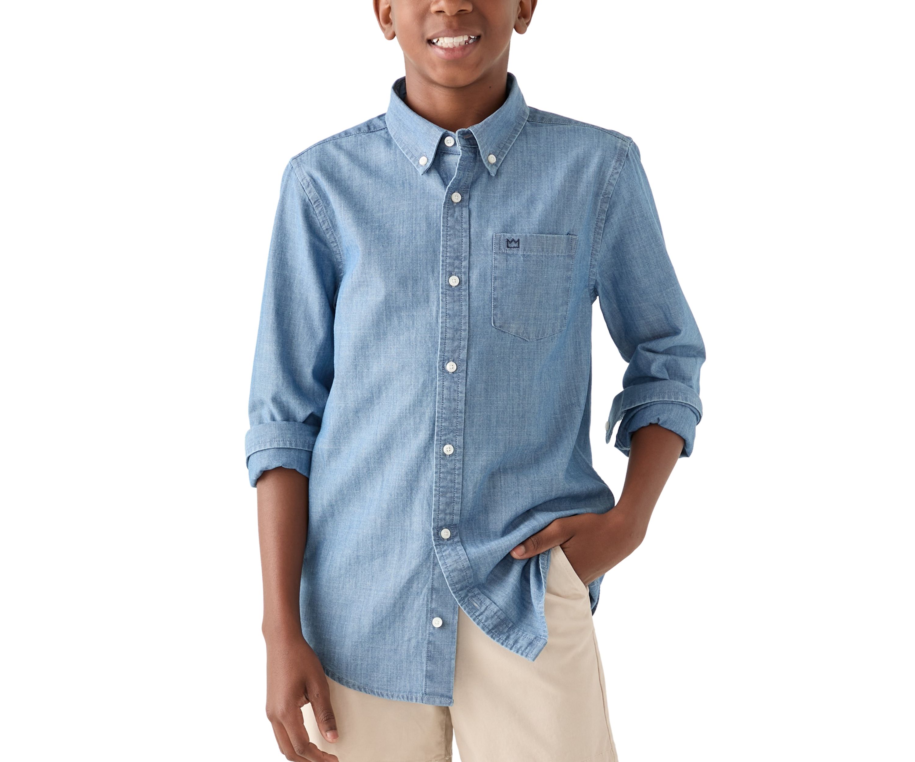 Boys 8-20 Chambray Button Down Shirt