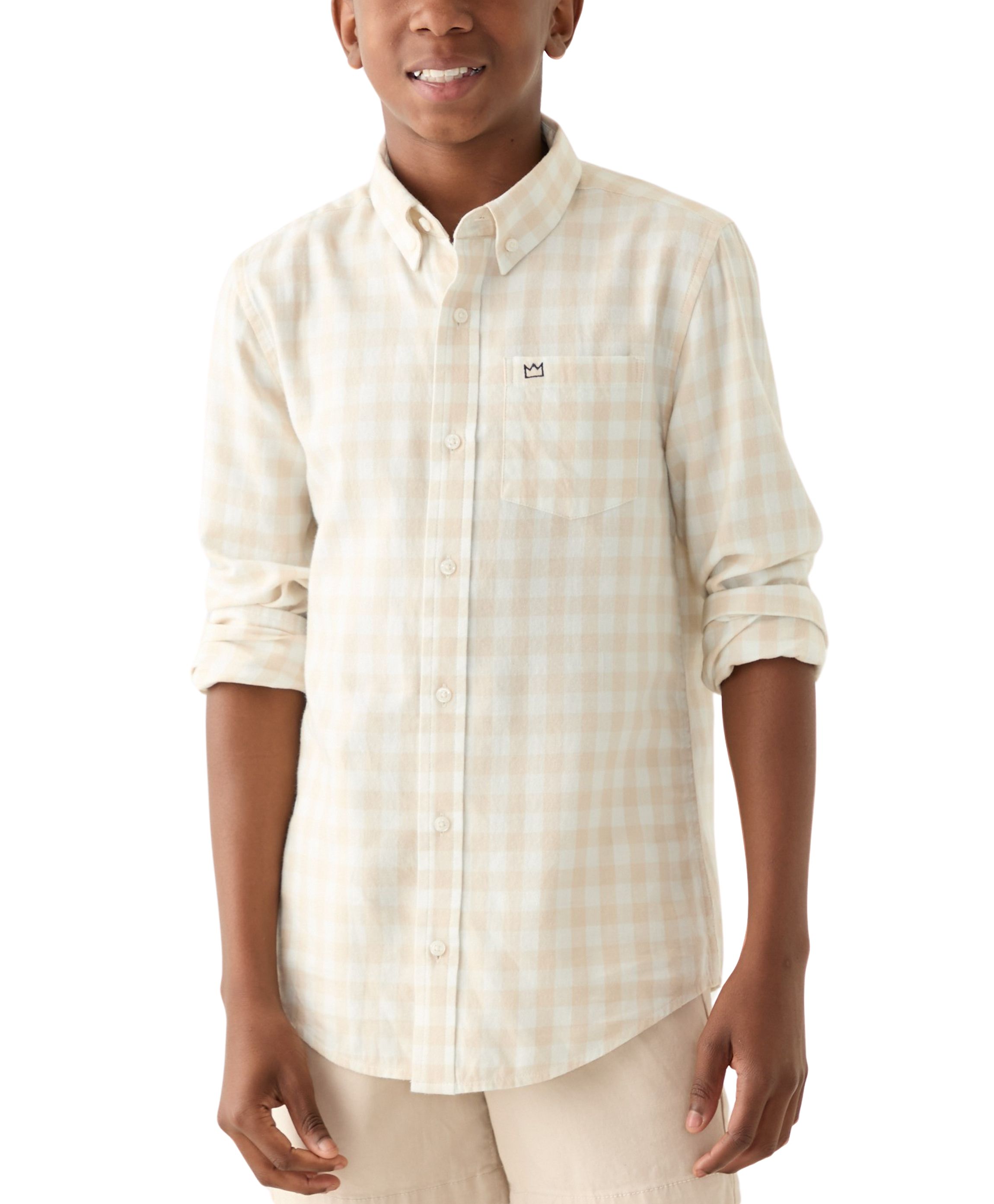 Boys 8-20 Yarn Dyed Twill Button Down Shirt