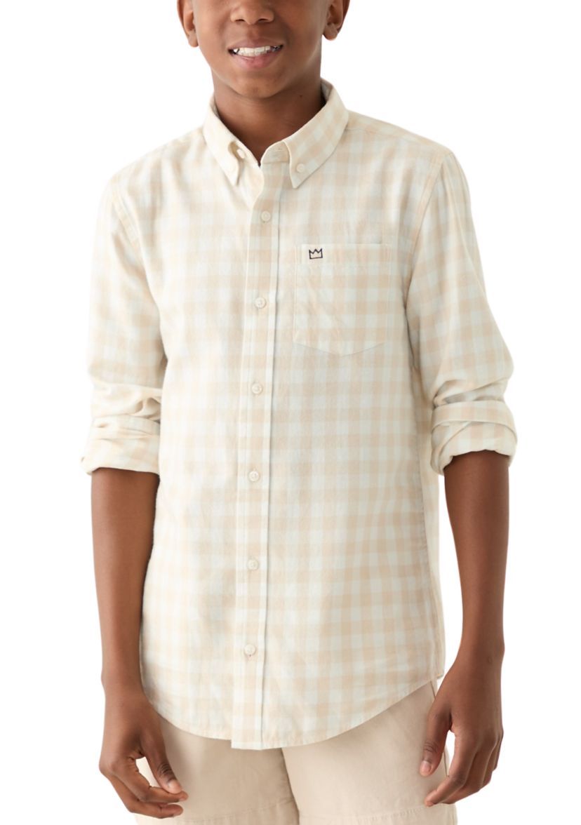 Boys 8-20 Yarn Dyed Twill Button Down Shirt
