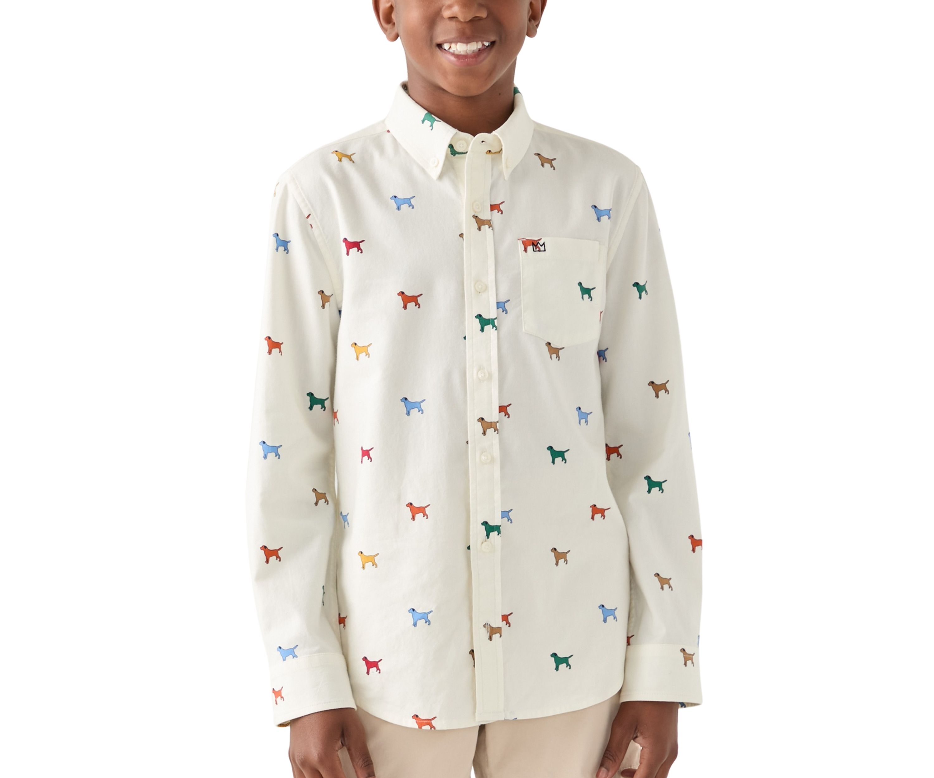 Boys 8-20 Twill Long Sleeve Button Down Shirt