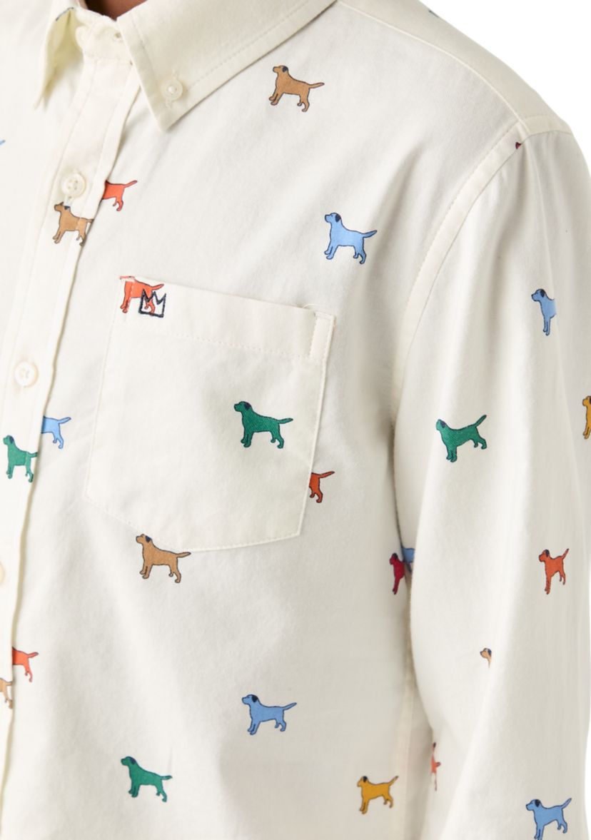 Boys 8-20 Twill Long Sleeve Button Down Shirt