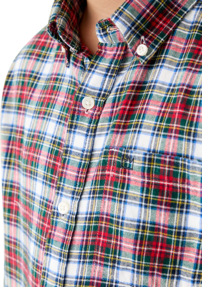 Boys 8-20 Twill Printed Button Down Shirt