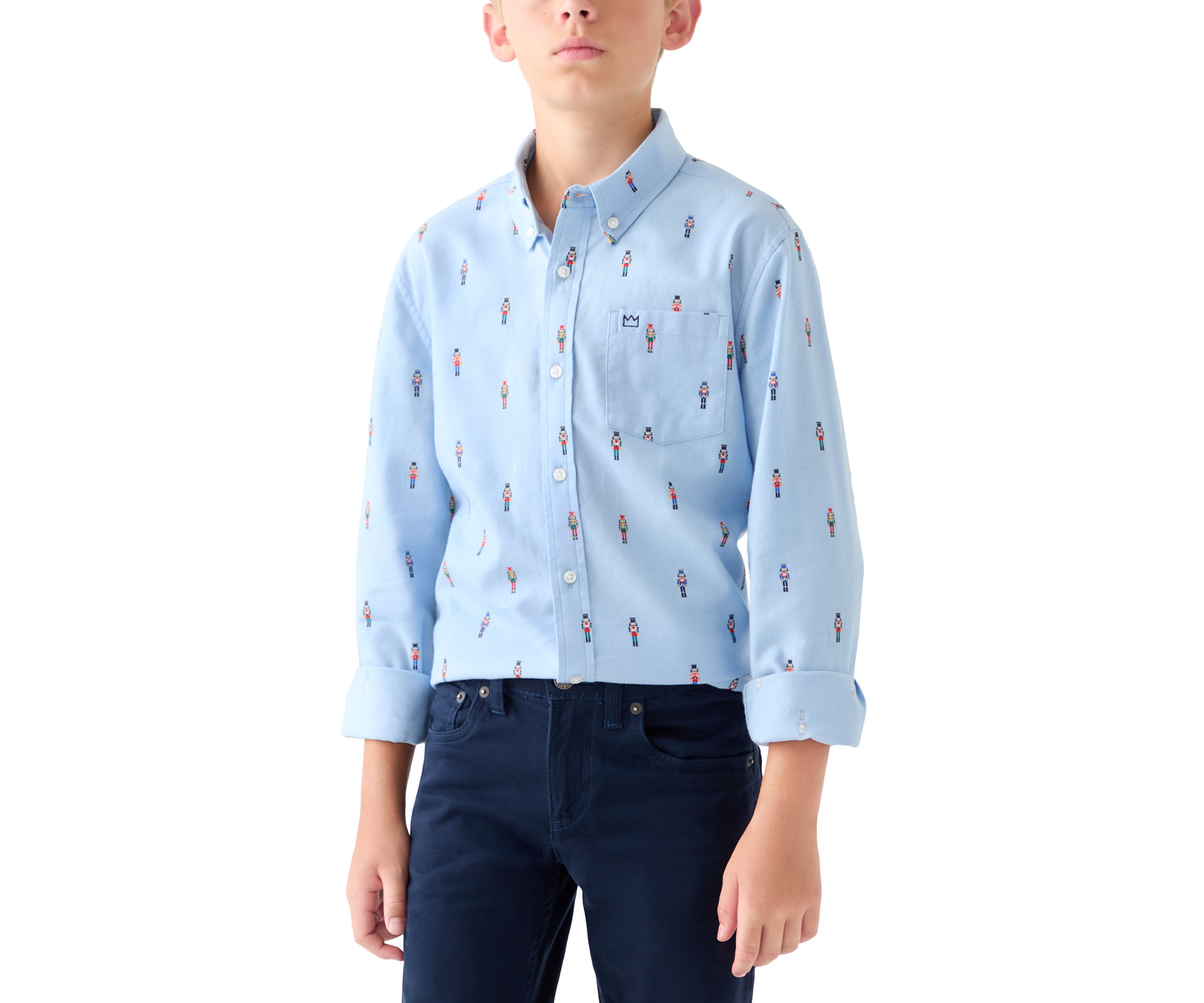Boys 8-20 Printed Twill Button Down