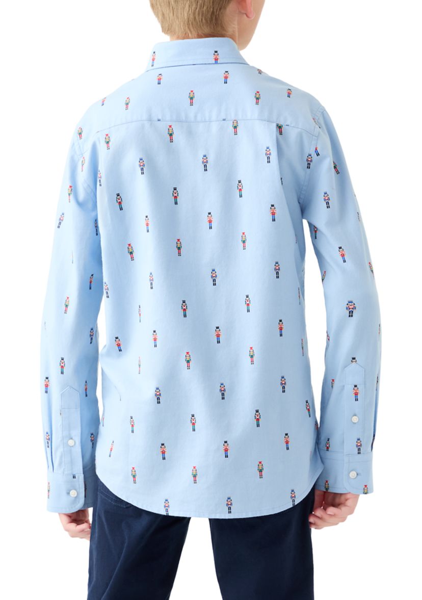 Boys 8-20 Printed Twill Button Down