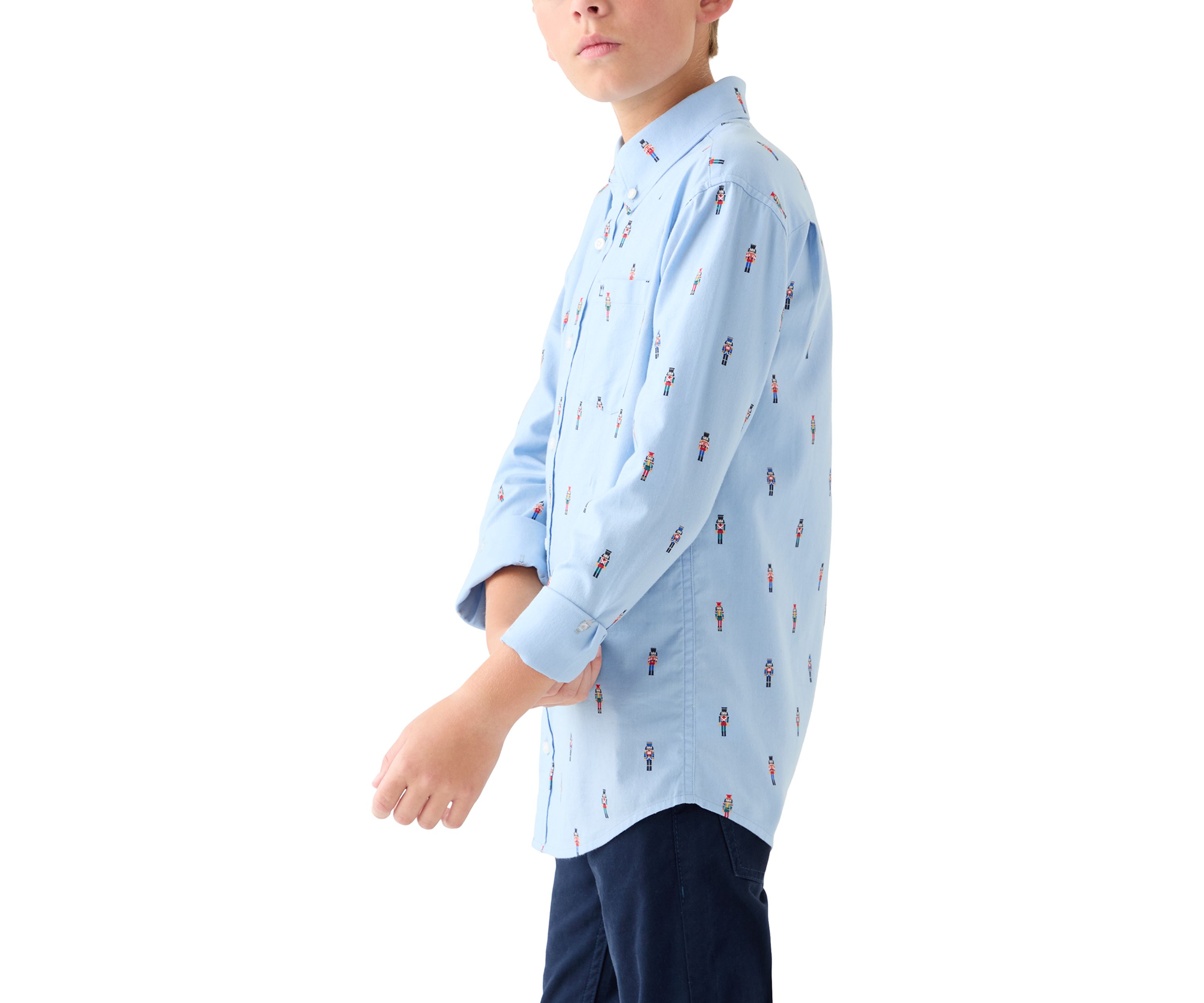 Boys 8-20 Printed Twill Button Down