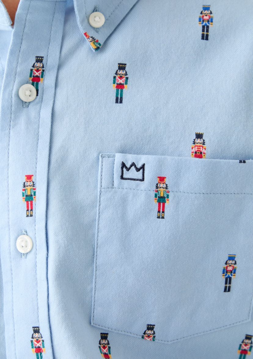 Boys 8-20 Printed Twill Button Down