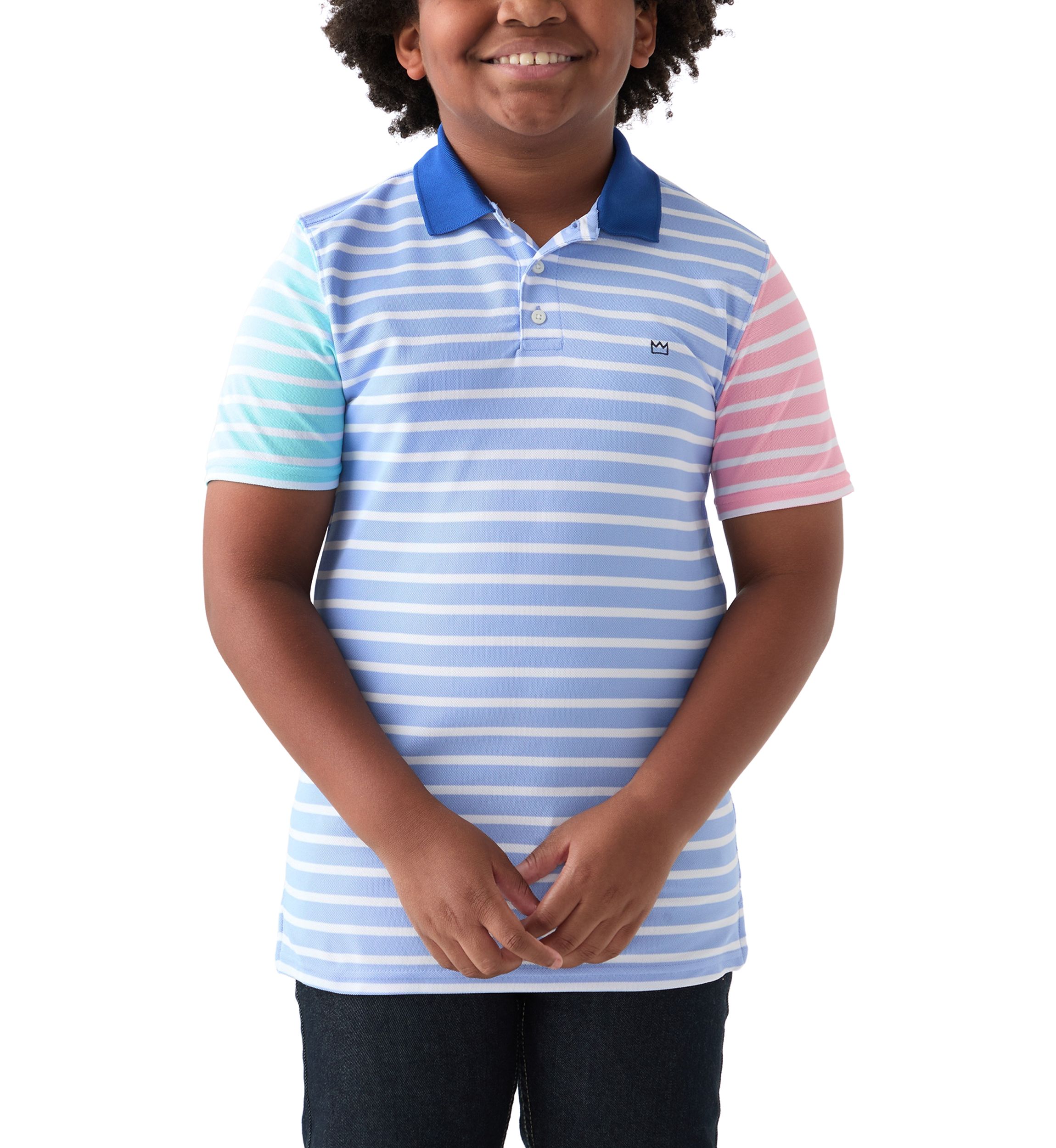 Boys 8-20 Stripe Performance Polo Shirt 
