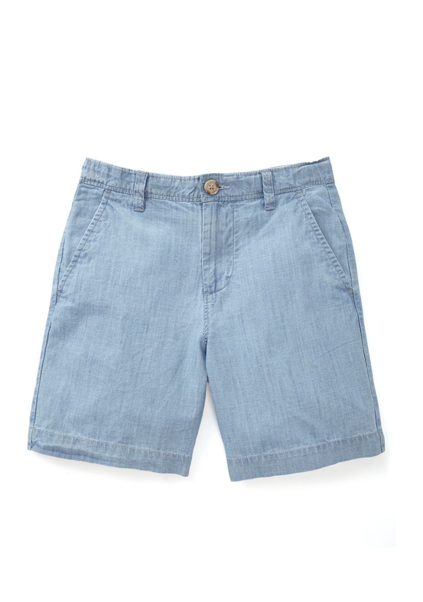 Boys 8-20 Chambray Flat Front Shorts