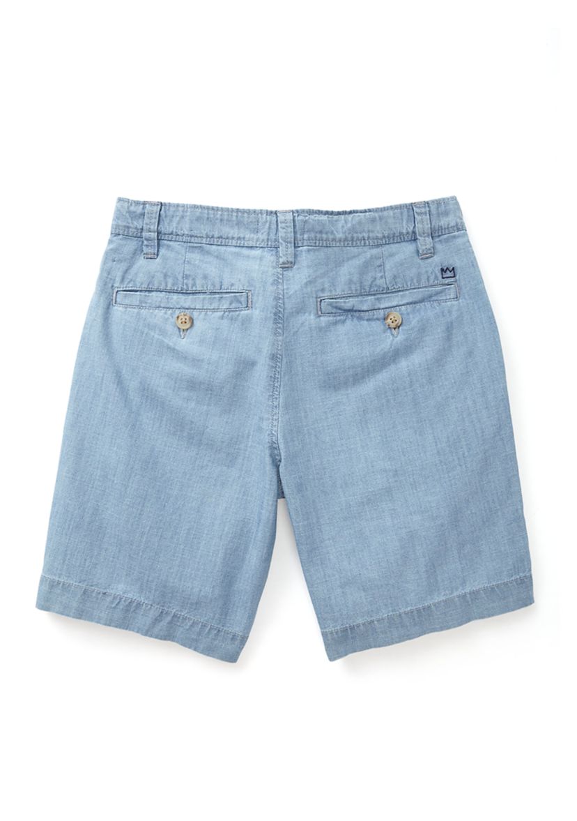 Boys 8-20 Chambray Flat Front Shorts