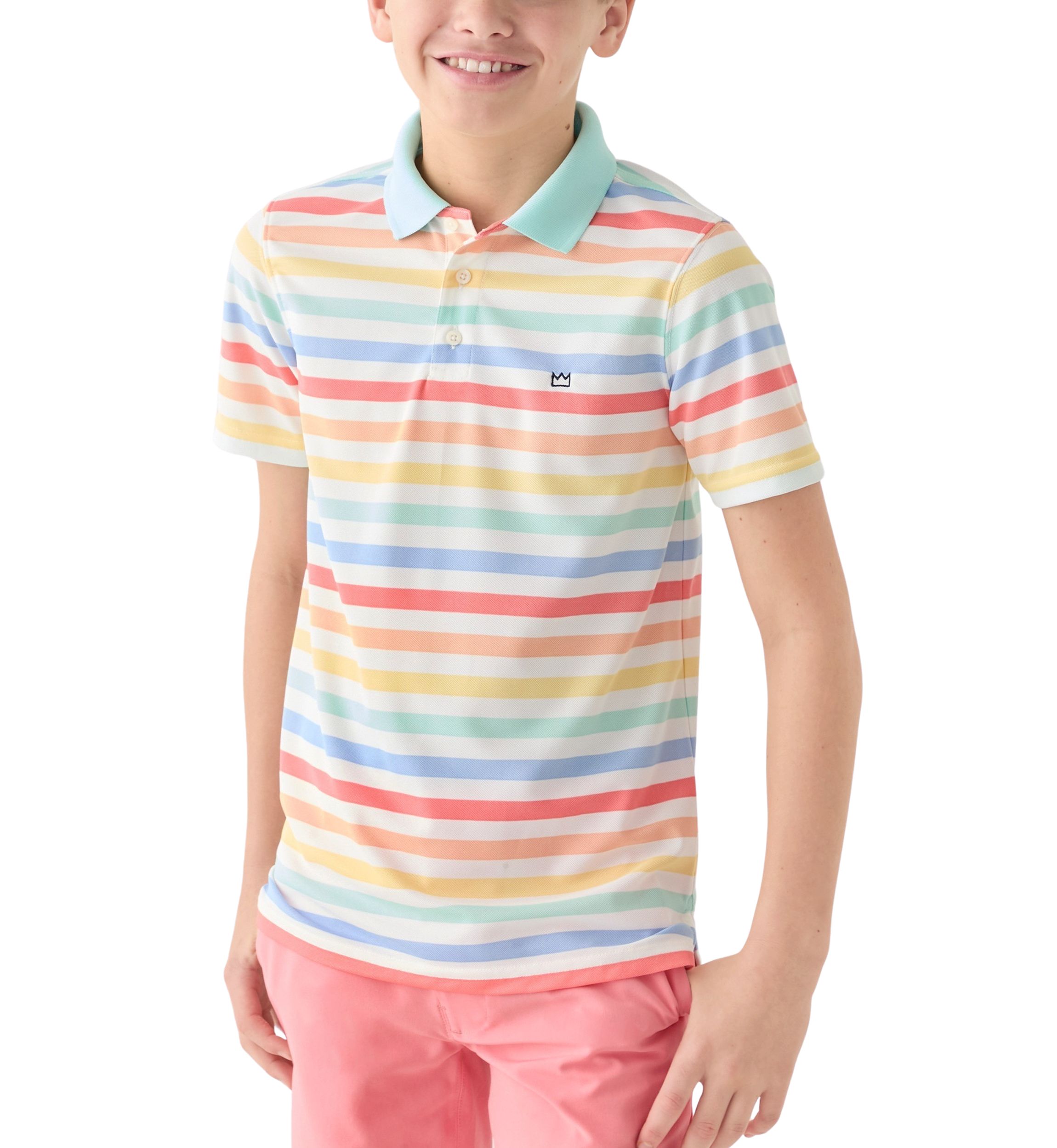 Boys 8-20 Stripe Performance Polo Shirt