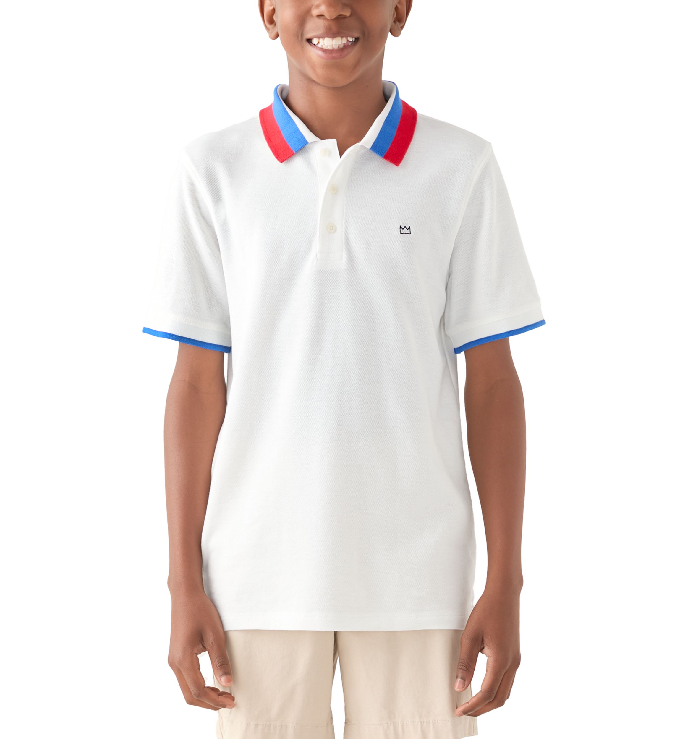 Boys 8-20 Stripe Ribbed Polo Shirt