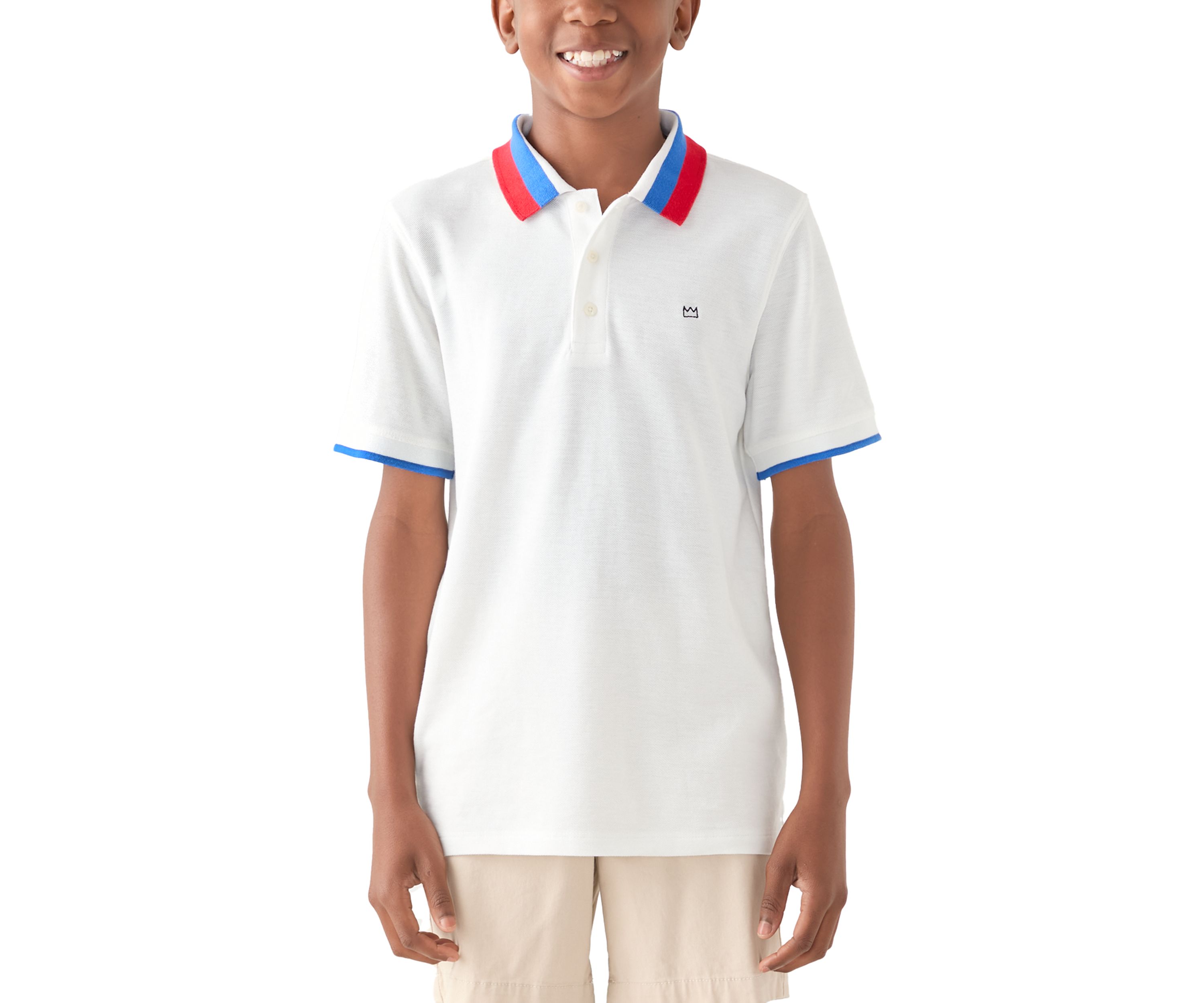 Boys 8-20 Stripe Ribbed Polo Shirt