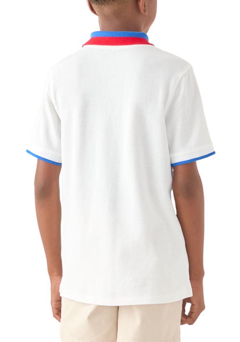 Boys 8-20 Stripe Ribbed Polo Shirt
