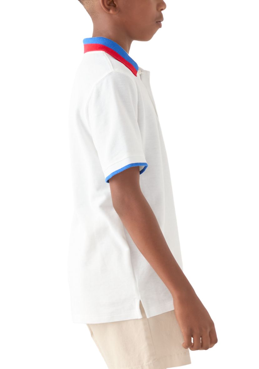 Boys 8-20 Stripe Ribbed Polo Shirt