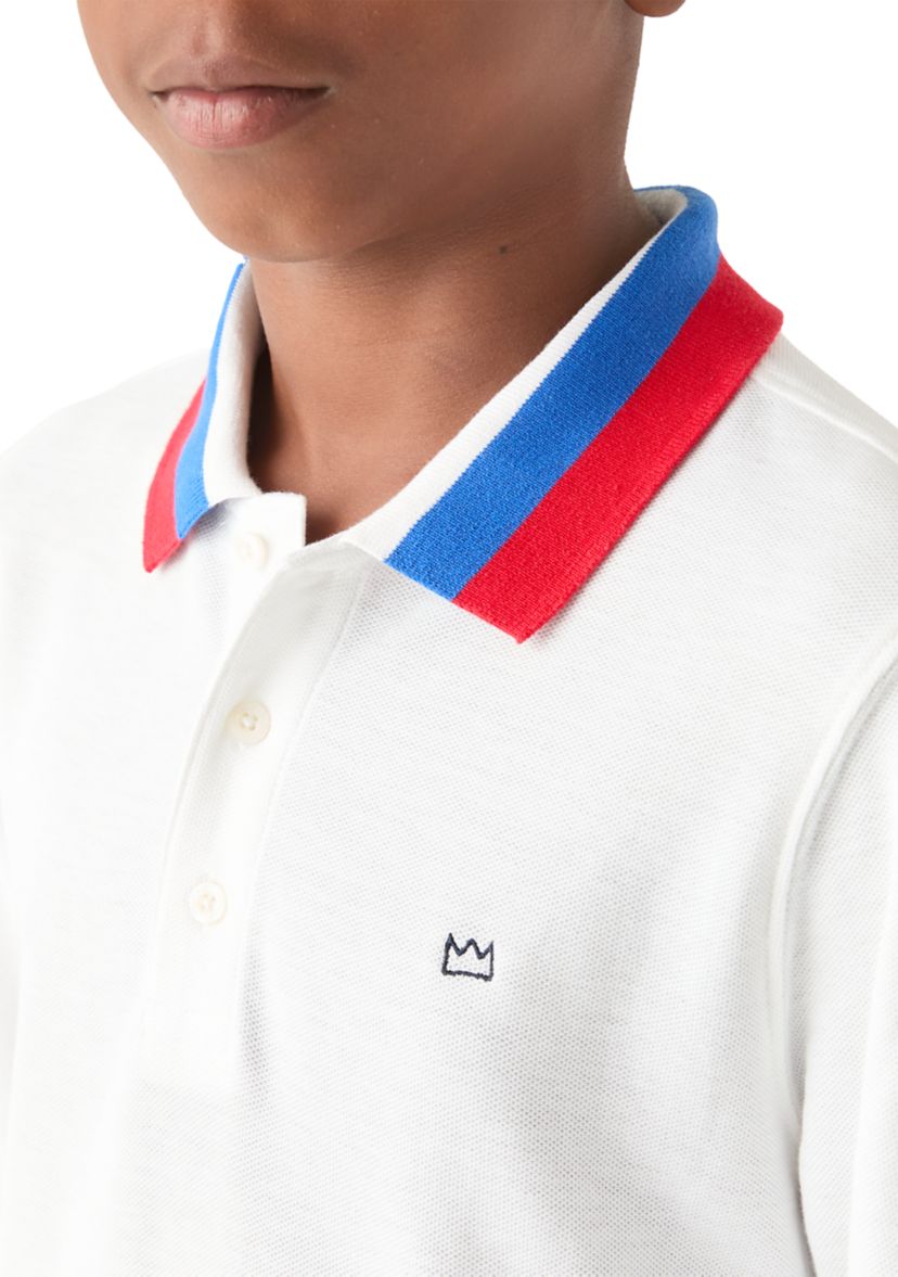 Boys 8-20 Stripe Ribbed Polo Shirt