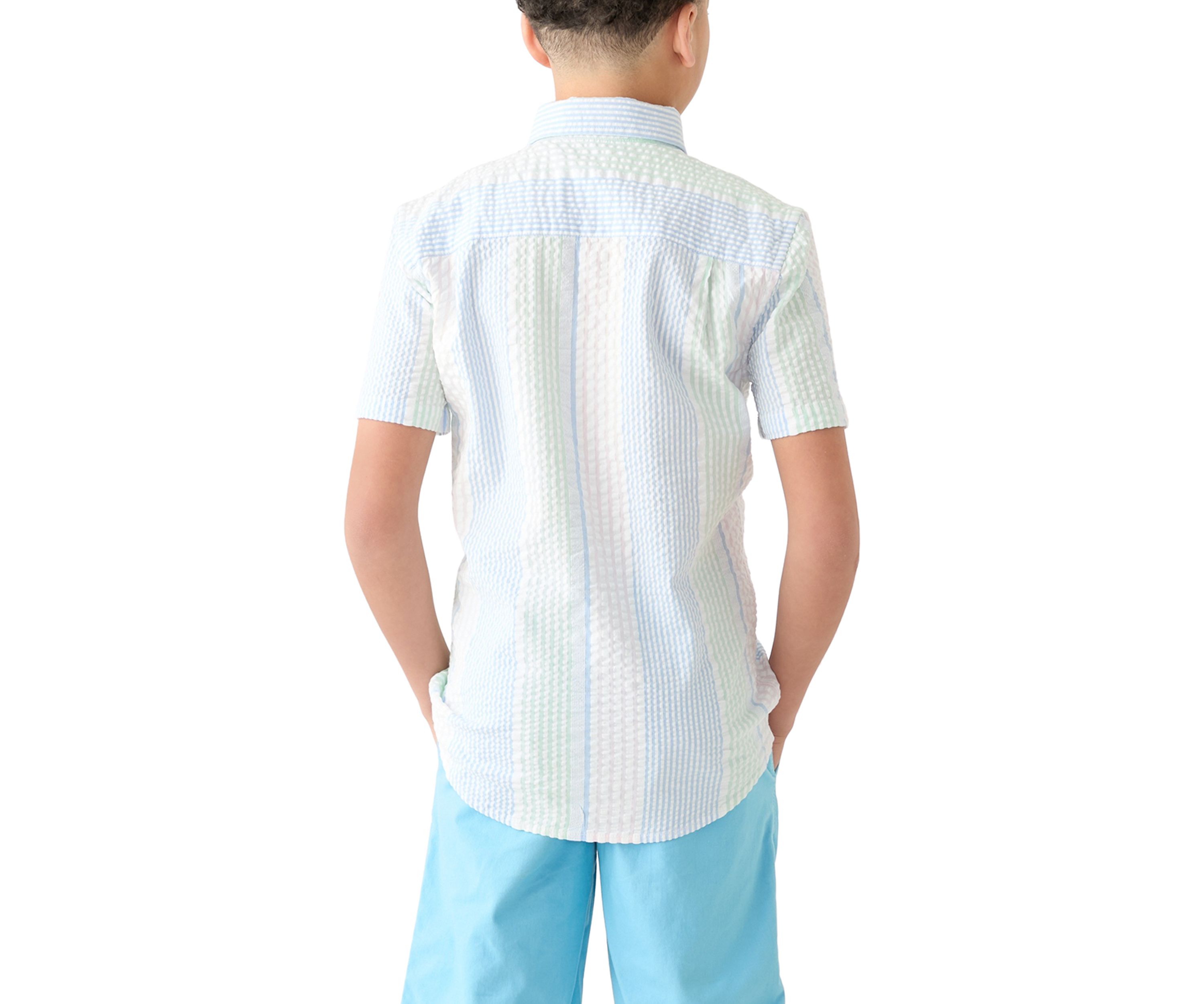Boys 8-20 Short Sleeve Seersucker Button Down Shirt