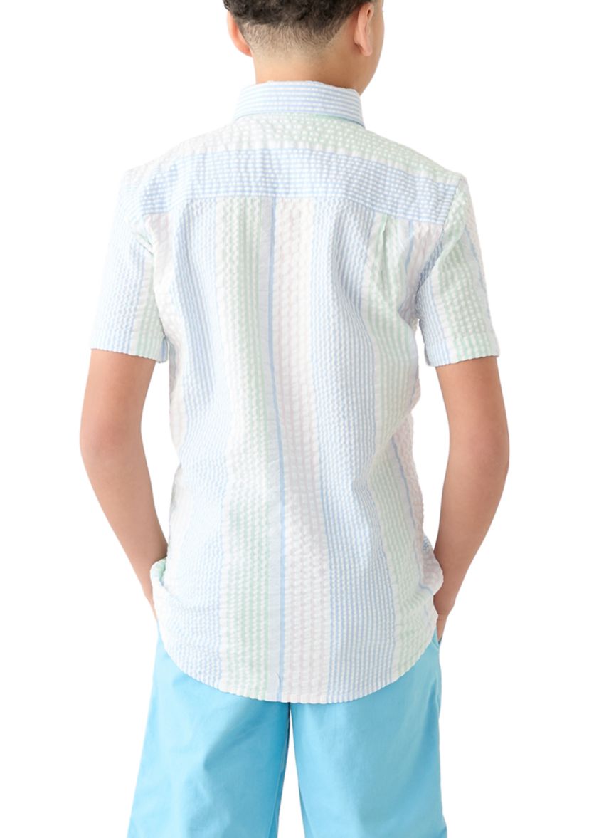 Boys 8-20 Short Sleeve Seersucker Button Down Shirt