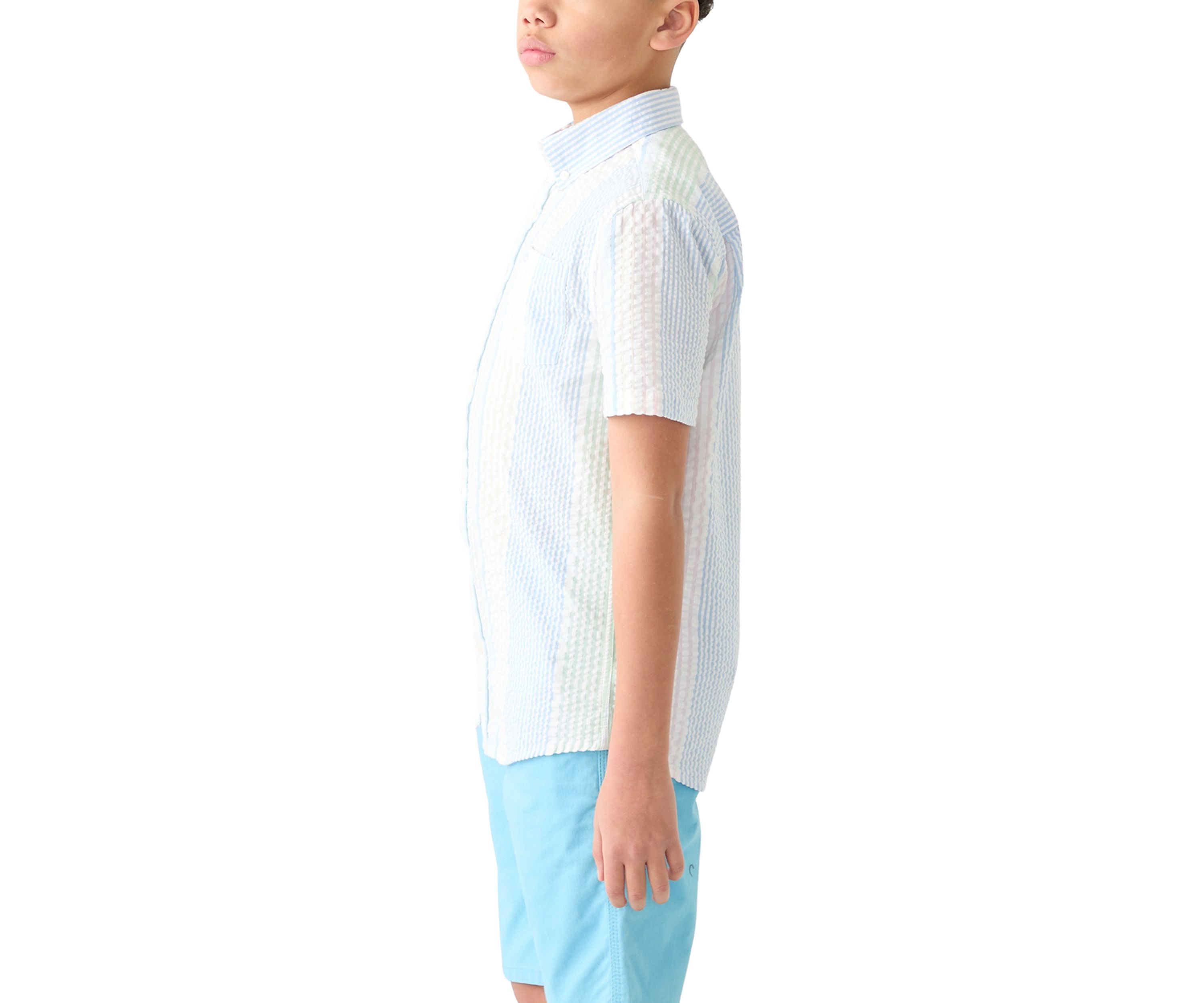 Boys 8-20 Short Sleeve Seersucker Button Down Shirt
