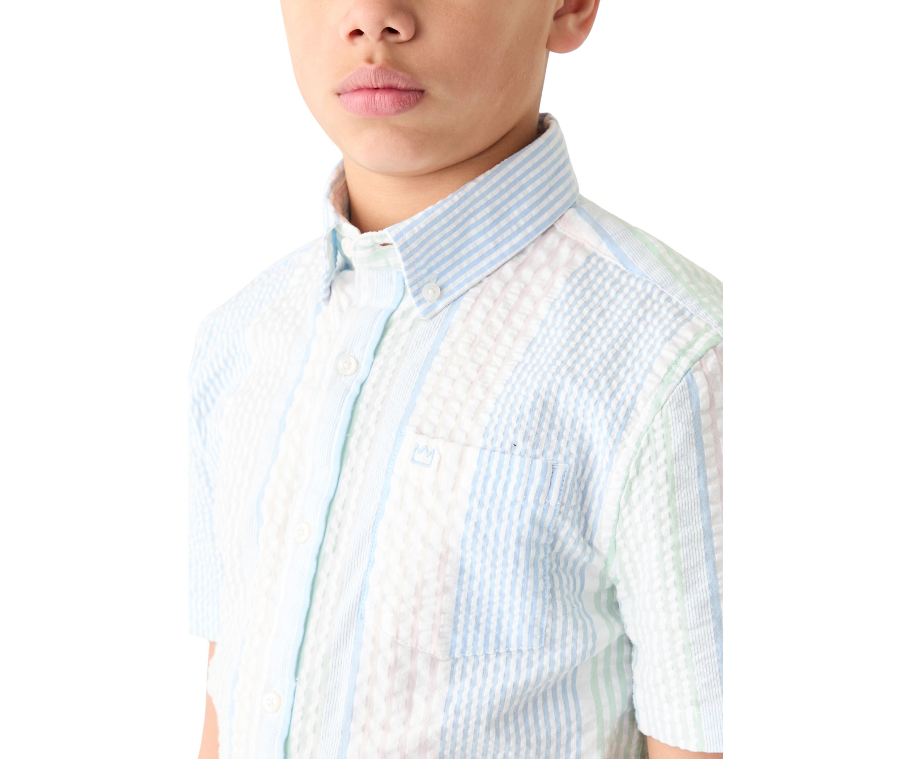 Boys 8-20 Short Sleeve Seersucker Button Down Shirt