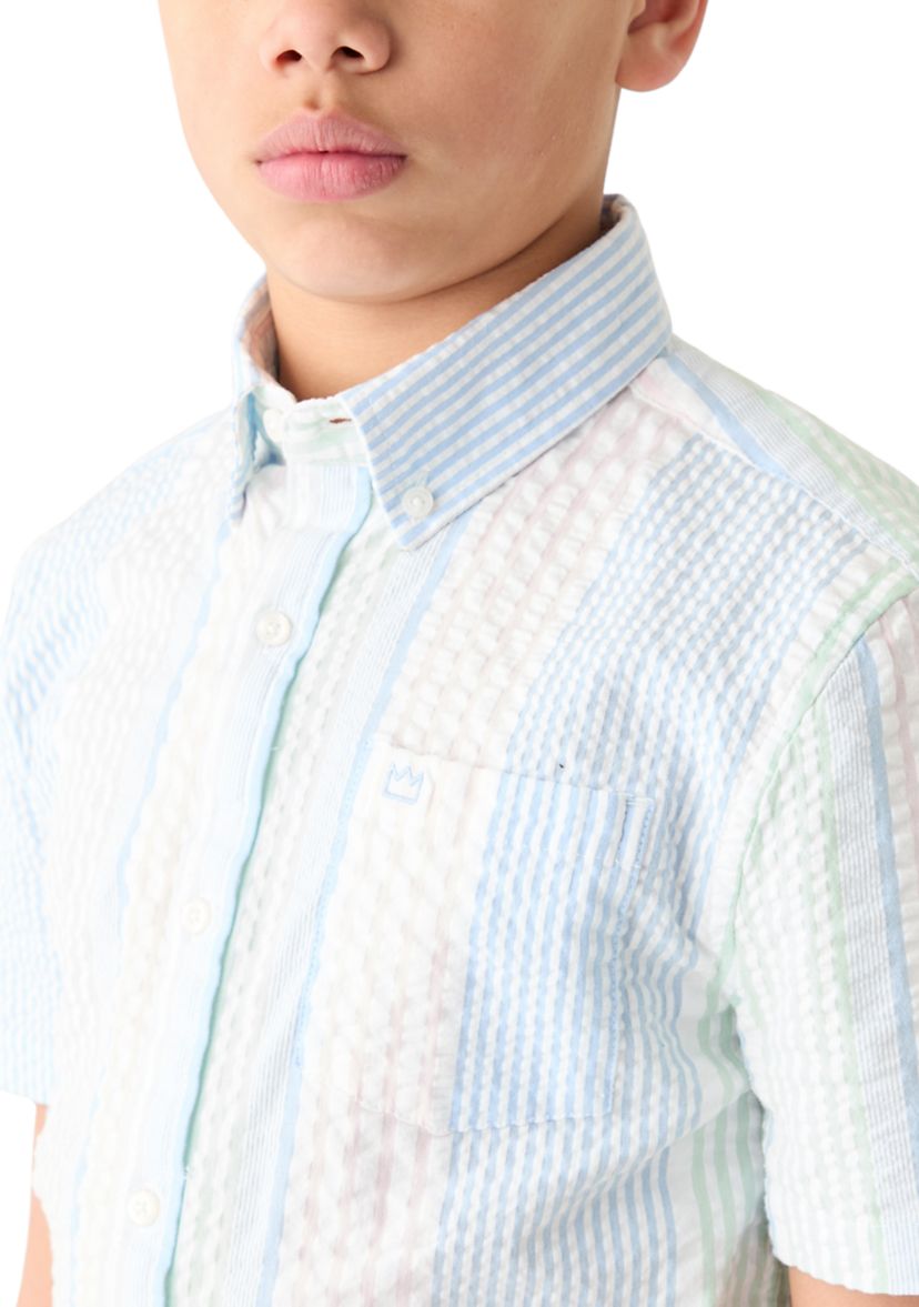 Boys 8-20 Short Sleeve Seersucker Button Down Shirt