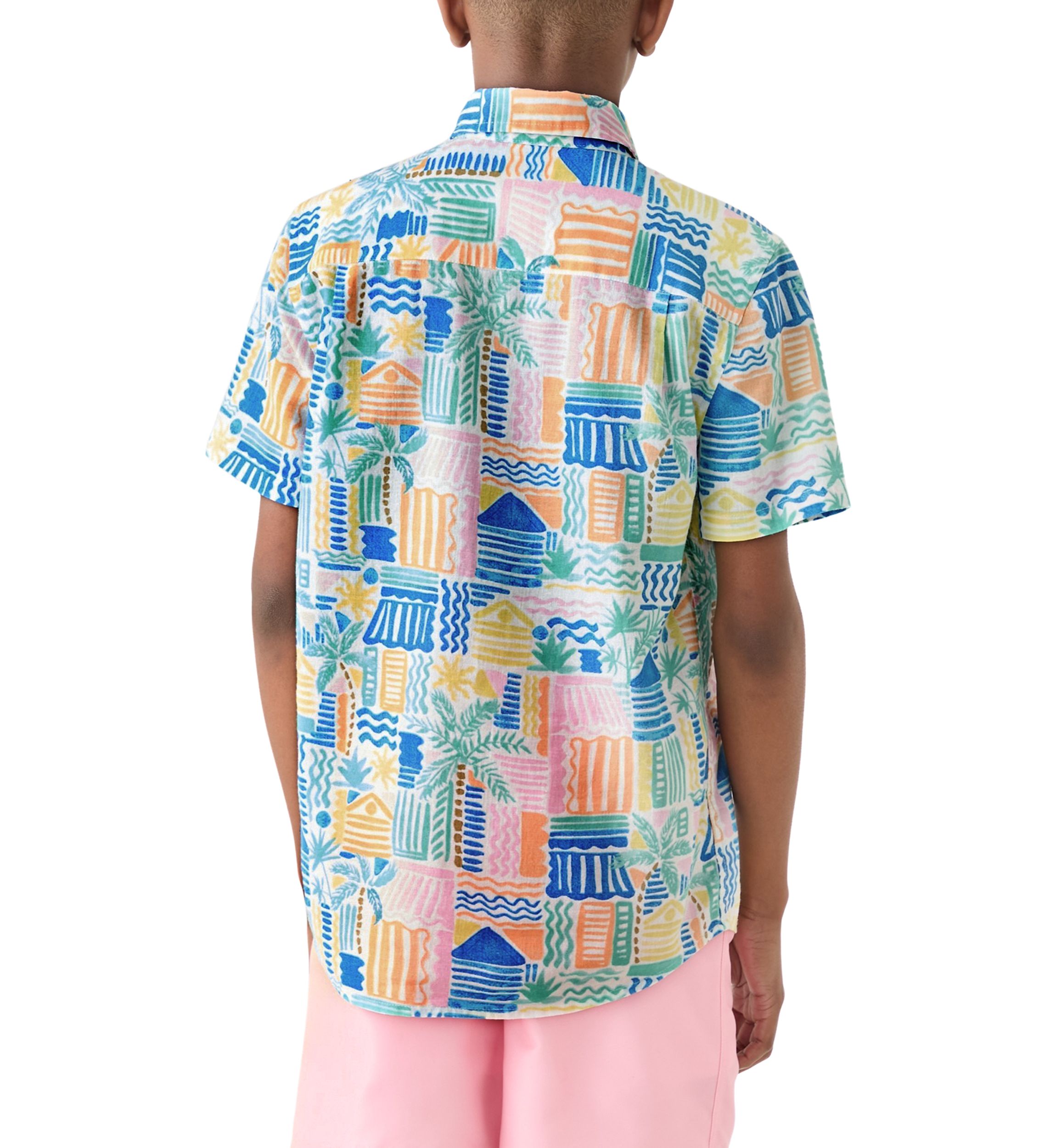 Boys 8-20 Short Sleeve Printed Button Down Shirt