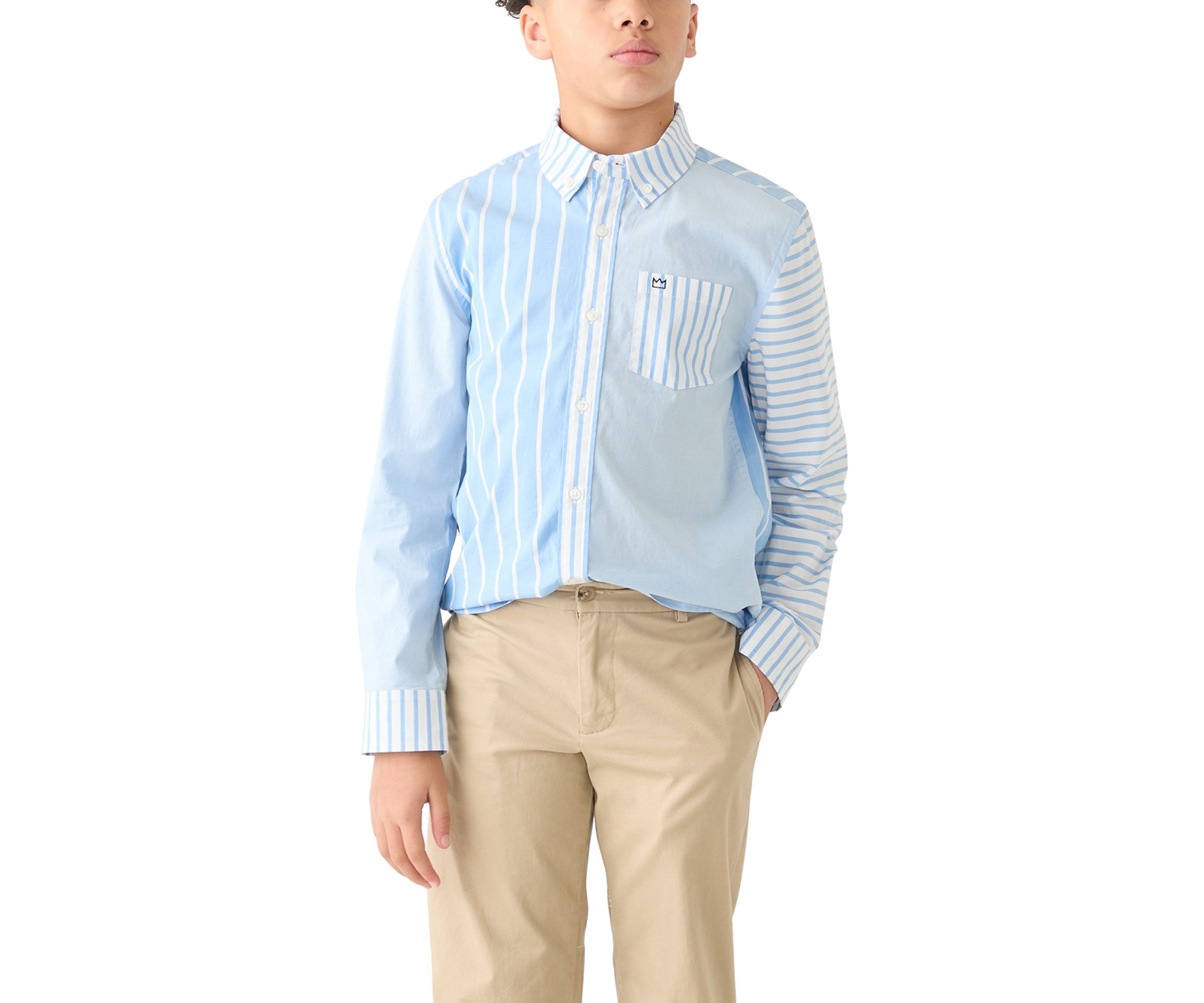 Boys 8-20 Mixed Stripe Button Down Shirt