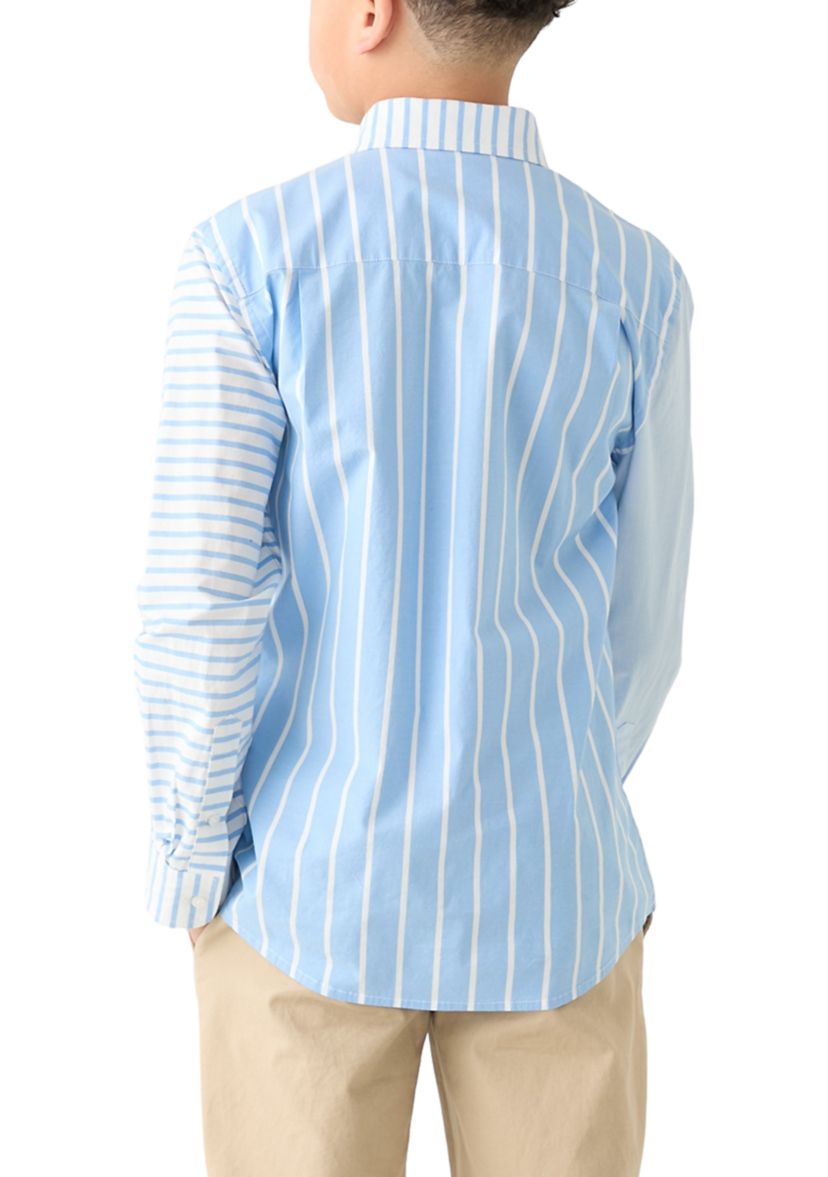 Boys 8-20 Mixed Stripe Button Down Shirt