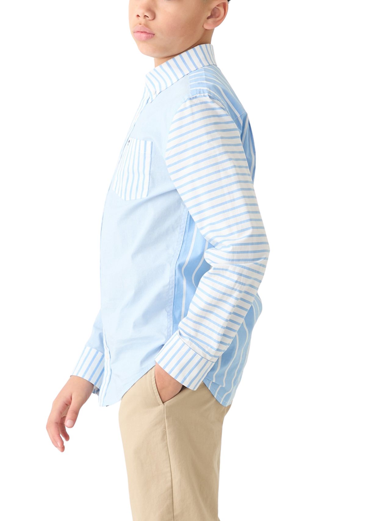 Boys 8-20 Mixed Stripe Button Down Shirt