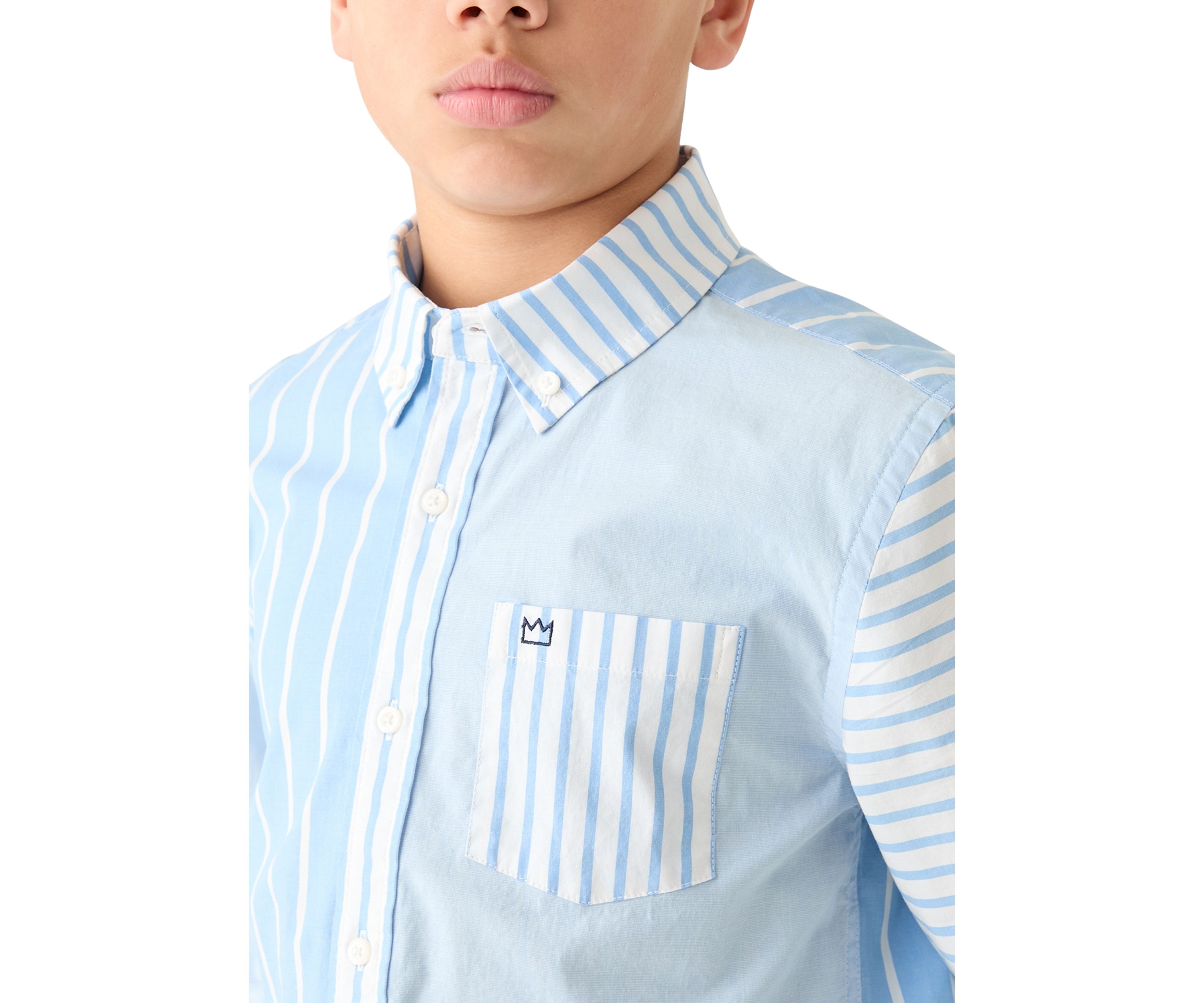 Boys 8-20 Mixed Stripe Button Down Shirt