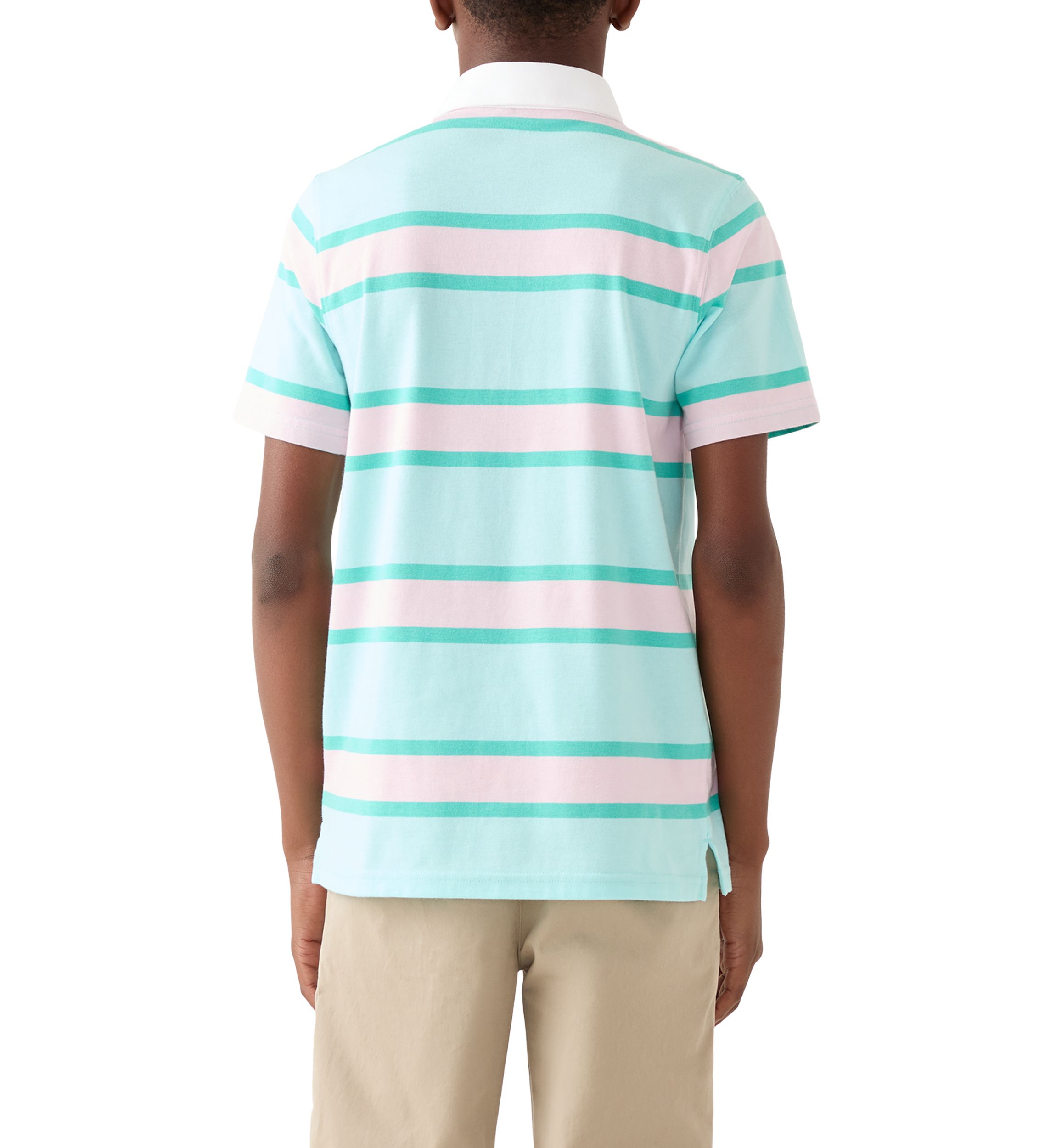  Boys 8-20 Short Sleeve Rugby Stripe Polo