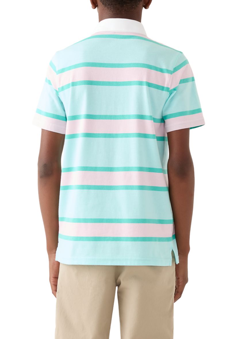  Boys 8-20 Short Sleeve Rugby Stripe Polo