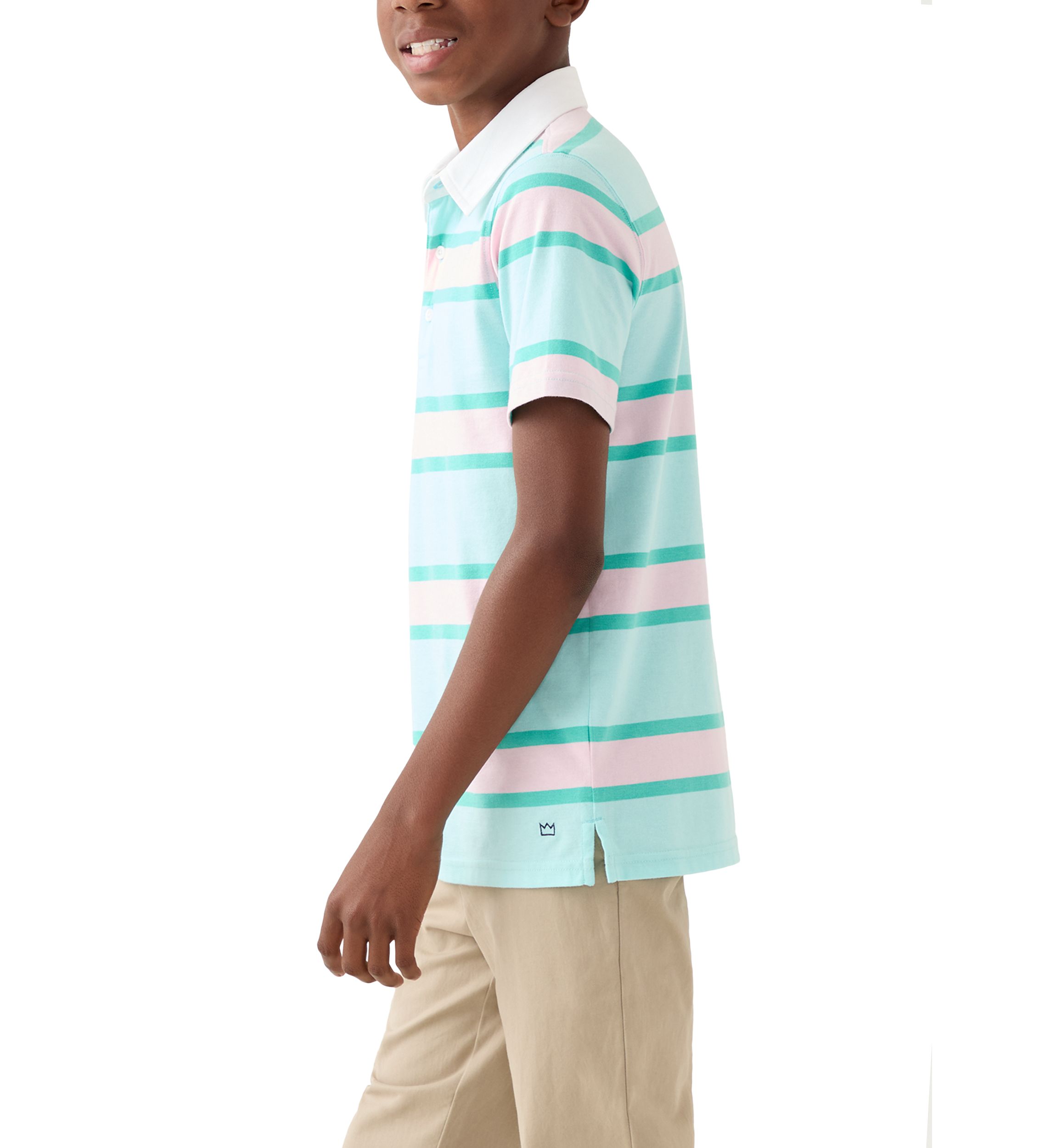  Boys 8-20 Short Sleeve Rugby Stripe Polo