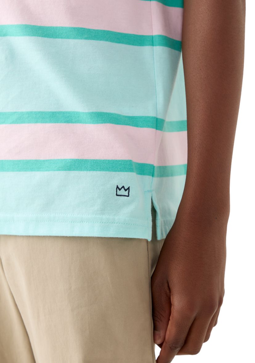  Boys 8-20 Short Sleeve Rugby Stripe Polo