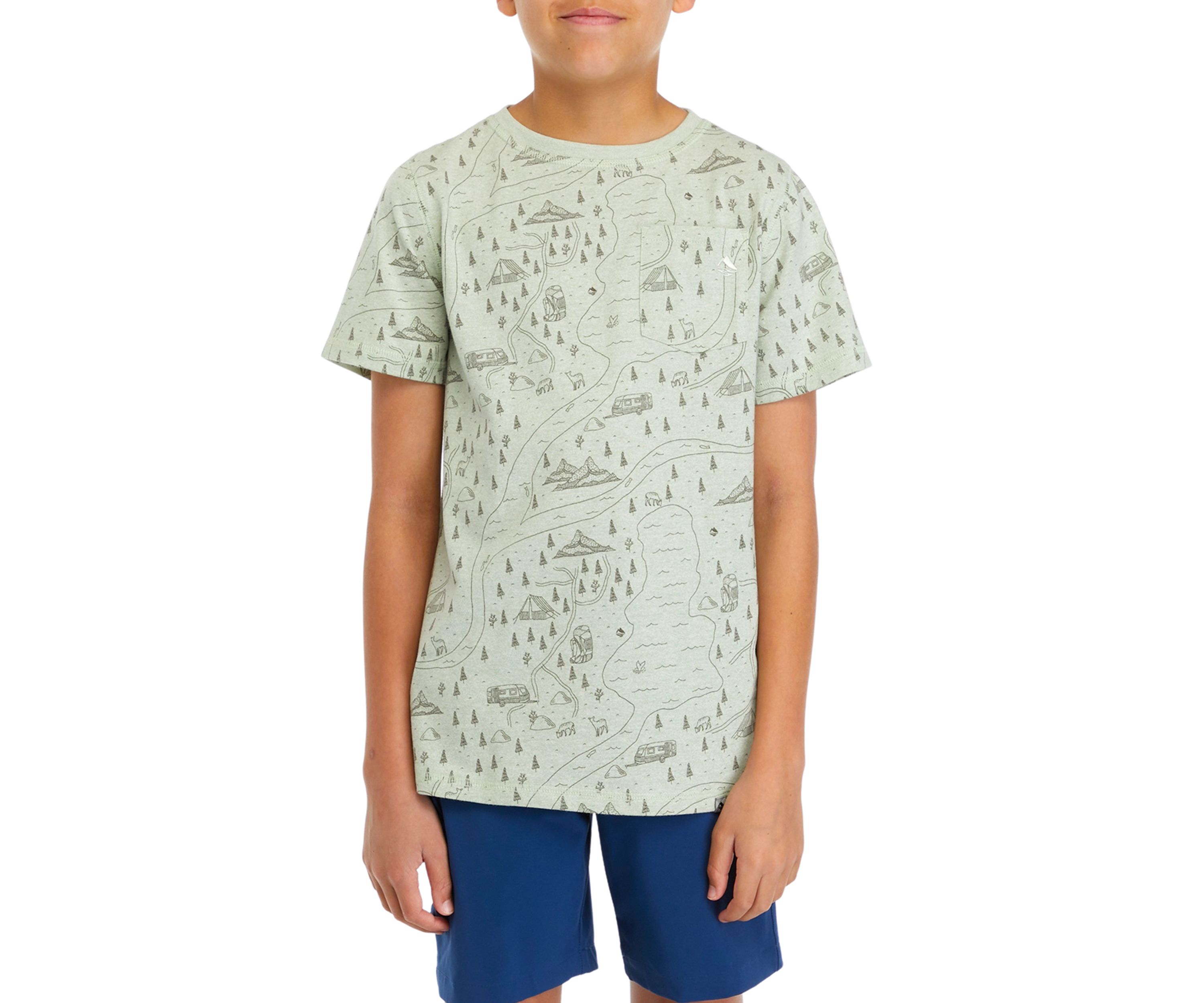 Boys 8-20 Short Sleeve Jaspe Printed Pocket T-Shirt