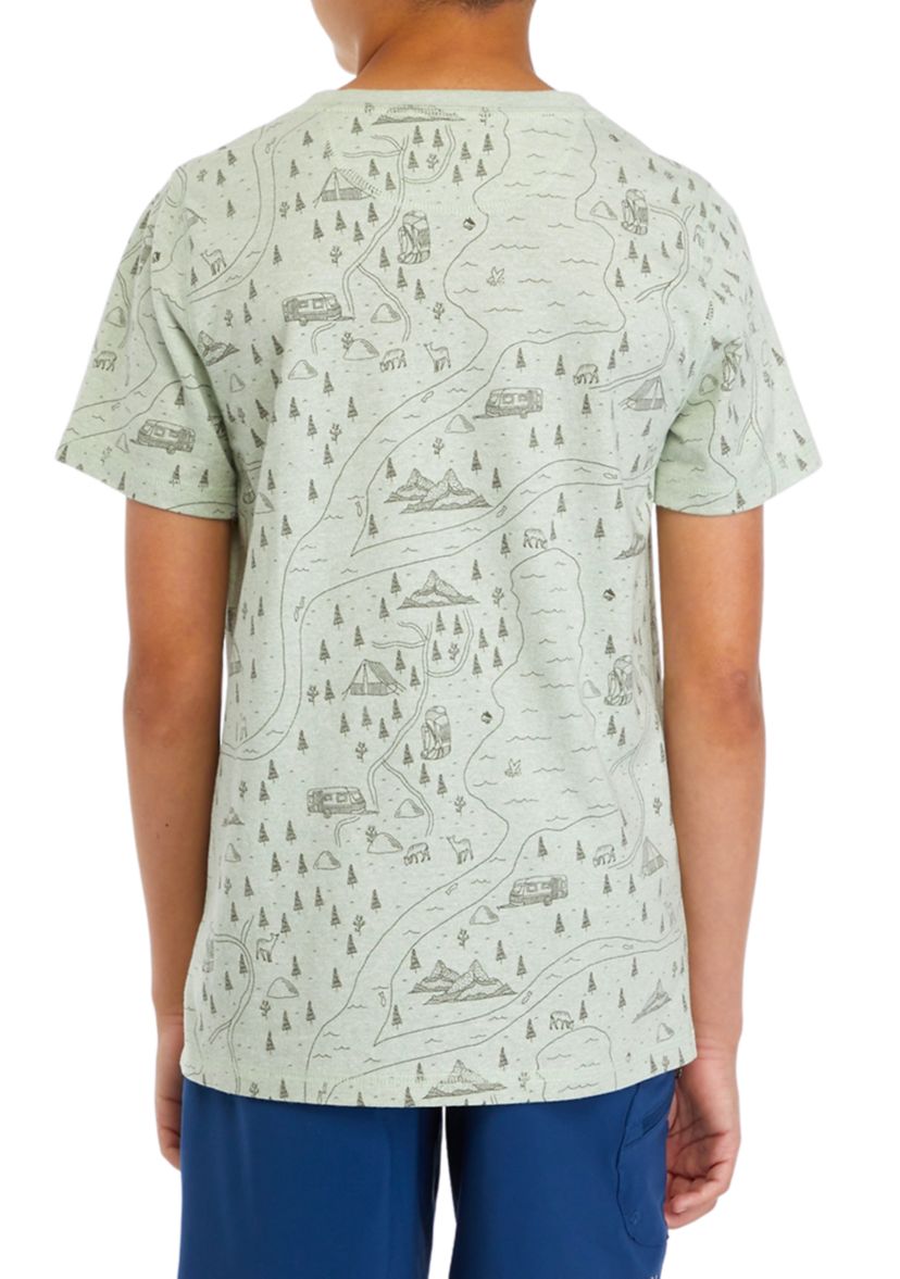 Boys 8-20 Short Sleeve Jaspe Printed Pocket T-Shirt