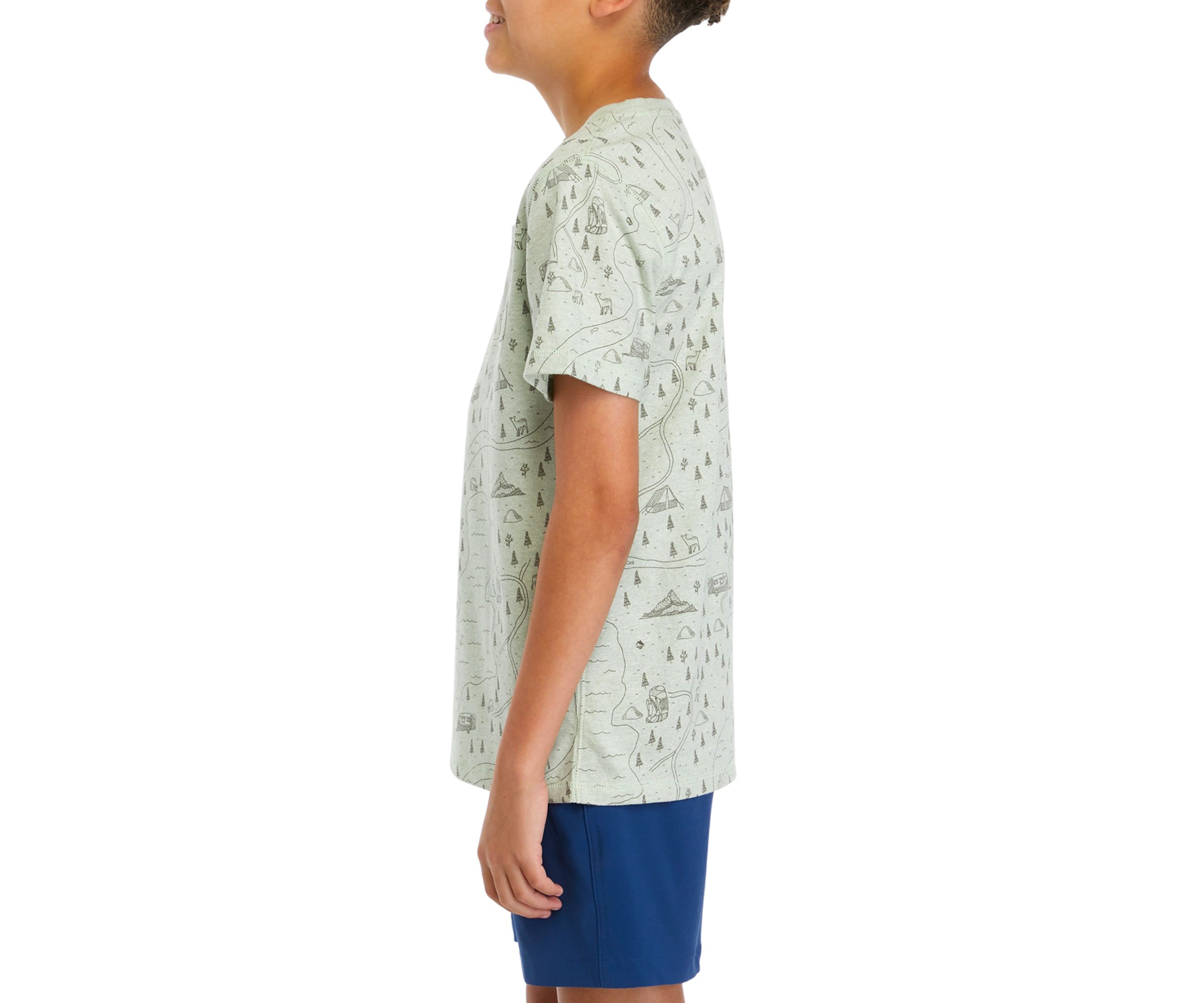 Boys 8-20 Short Sleeve Jaspe Printed Pocket T-Shirt