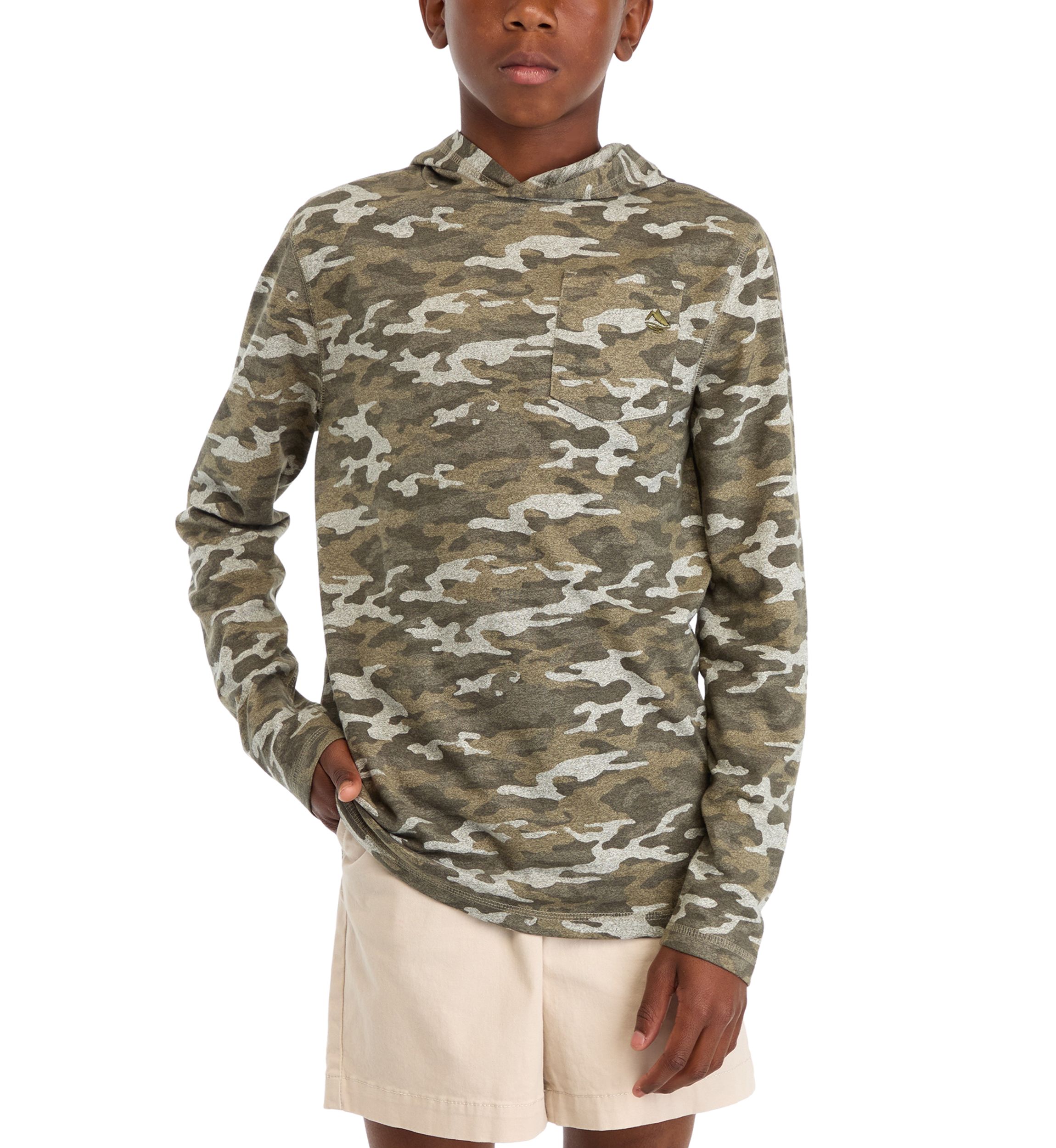 Boys 8-20 Long Sleeve Jaspe Print Hoodie