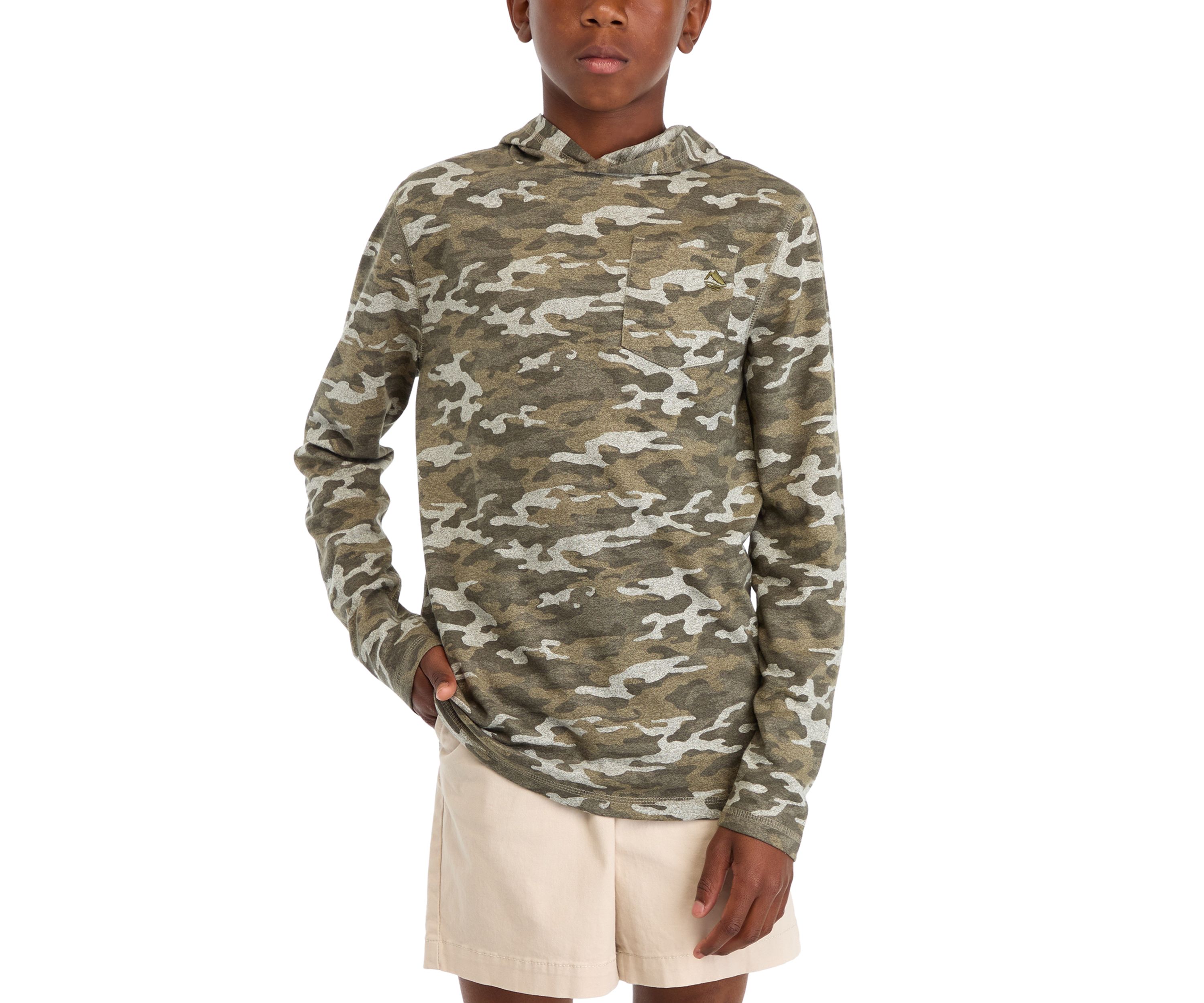 Boys 8-20 Long Sleeve Jaspe Print Hoodie