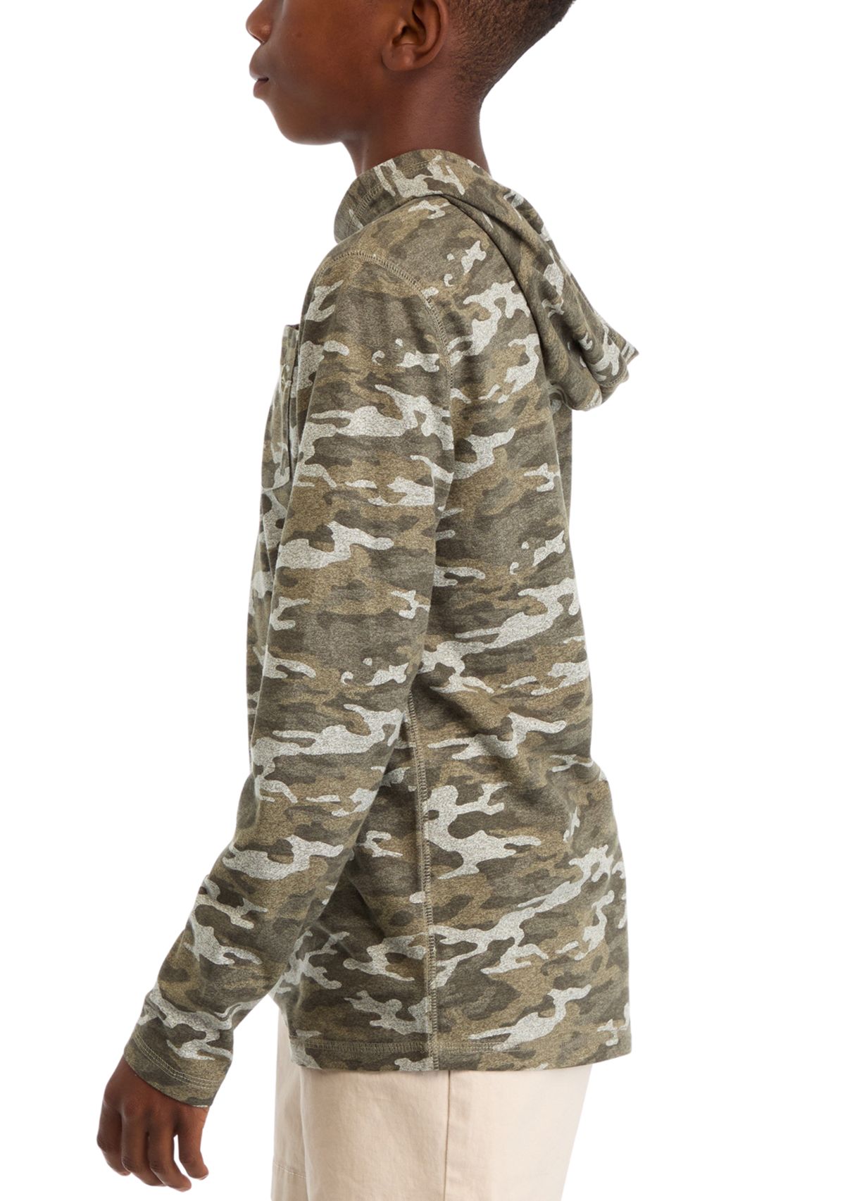 Boys 8-20 Long Sleeve Jaspe Print Hoodie