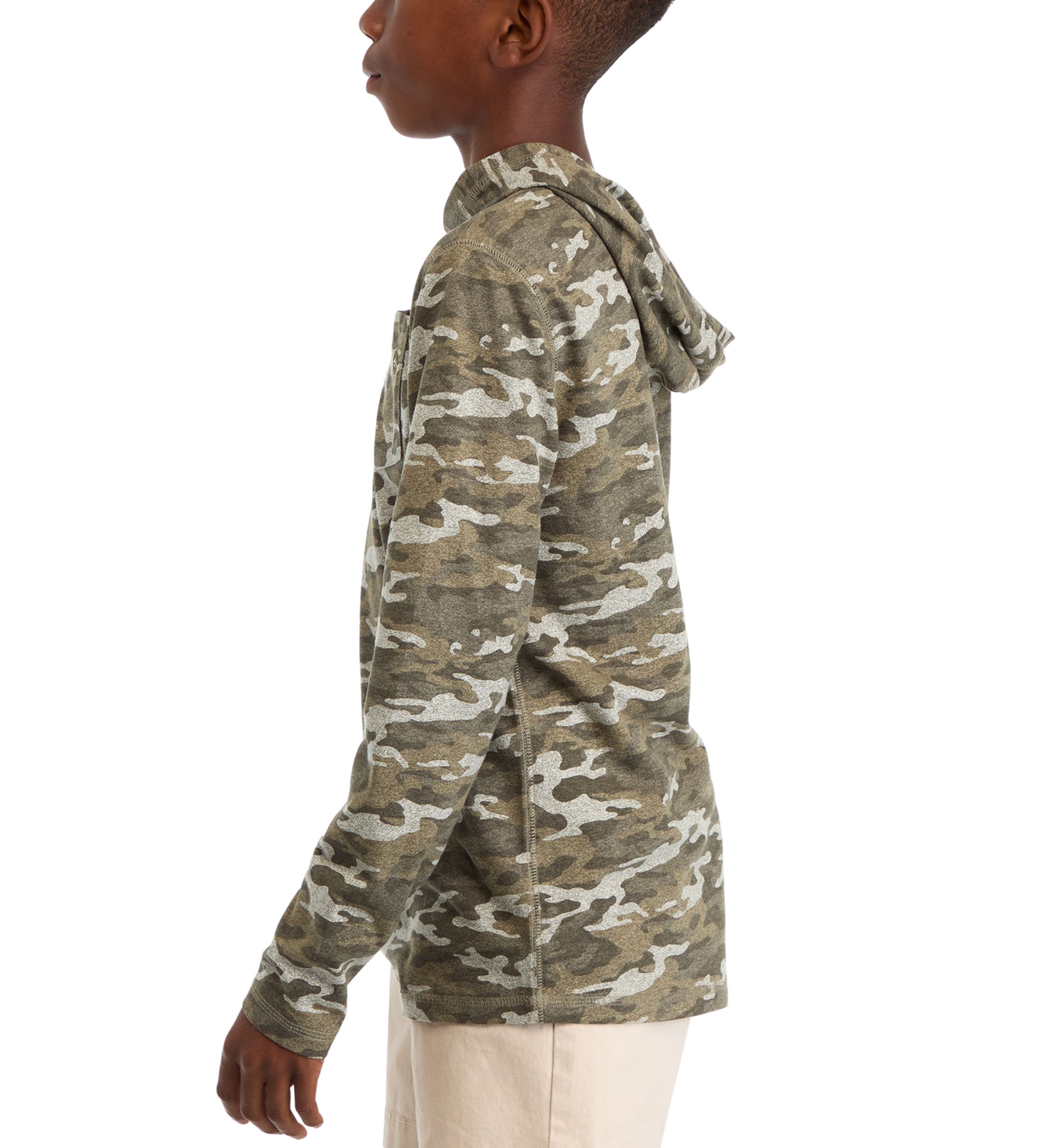 Boys 8-20 Long Sleeve Jaspe Print Hoodie