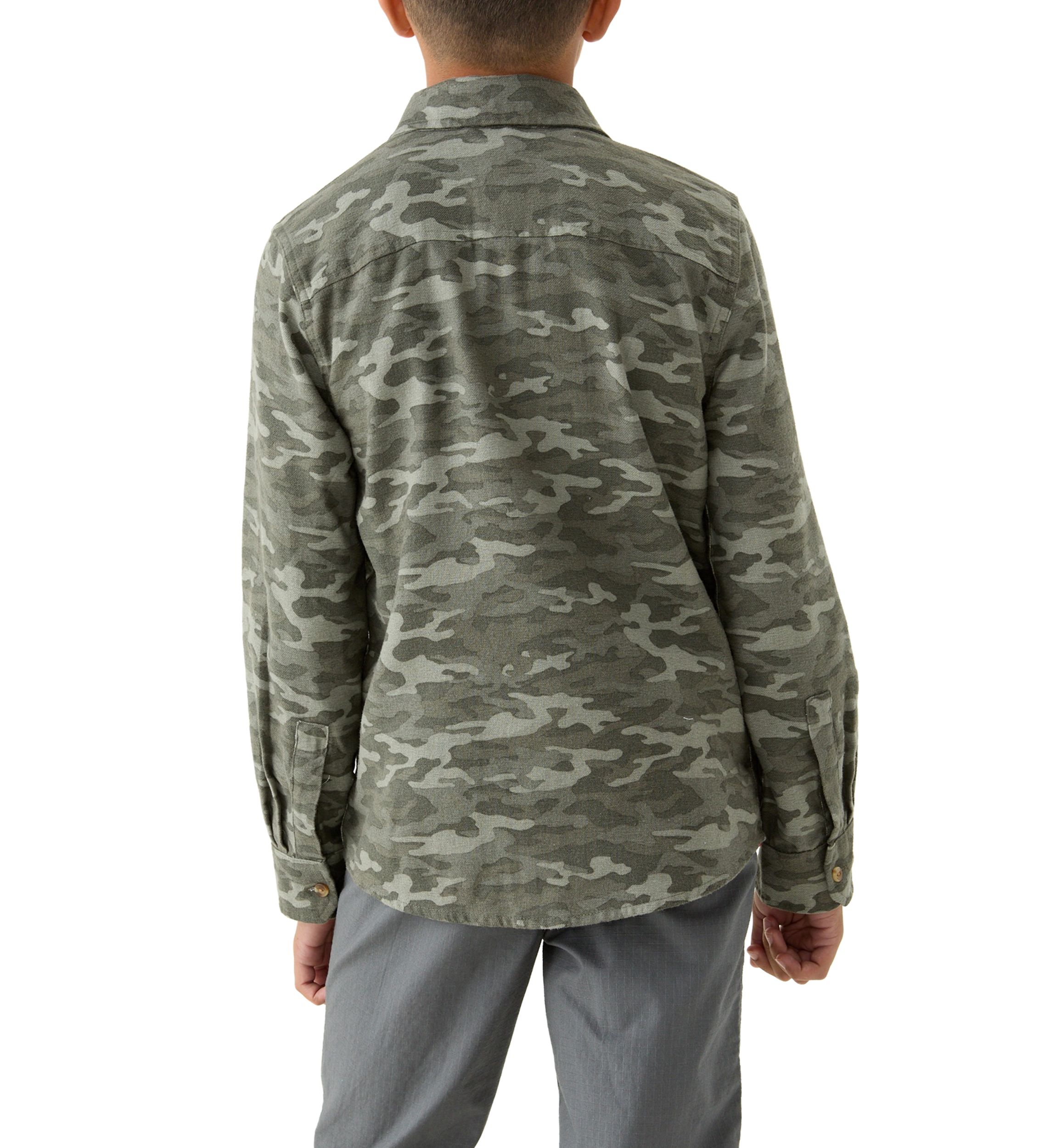 Boys 8-20 Printed Long Sleeve Flannel Shirt