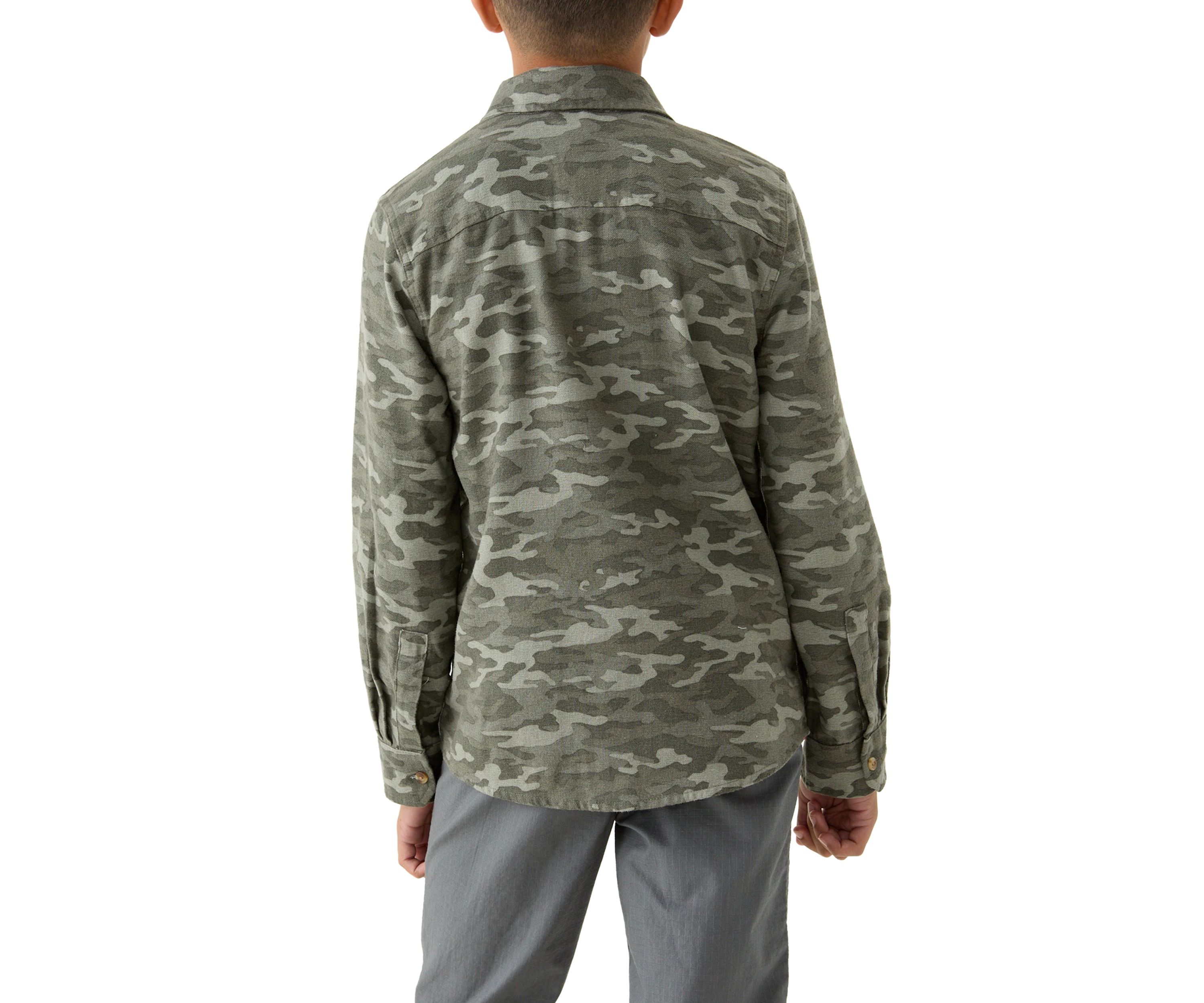Boys 8-20 Printed Long Sleeve Flannel Shirt