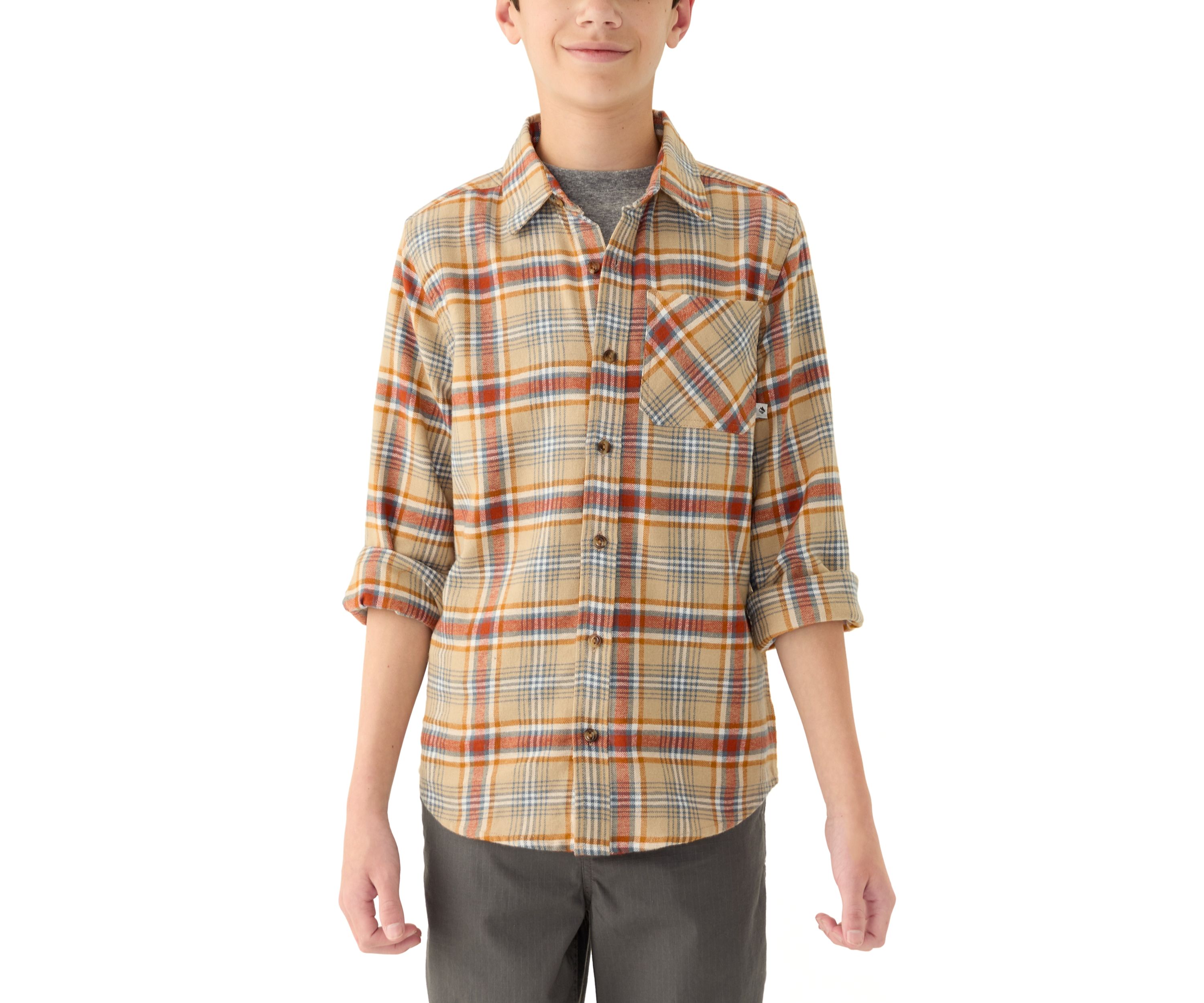 Boys 8-20 Long Sleeve Flannel Shirt