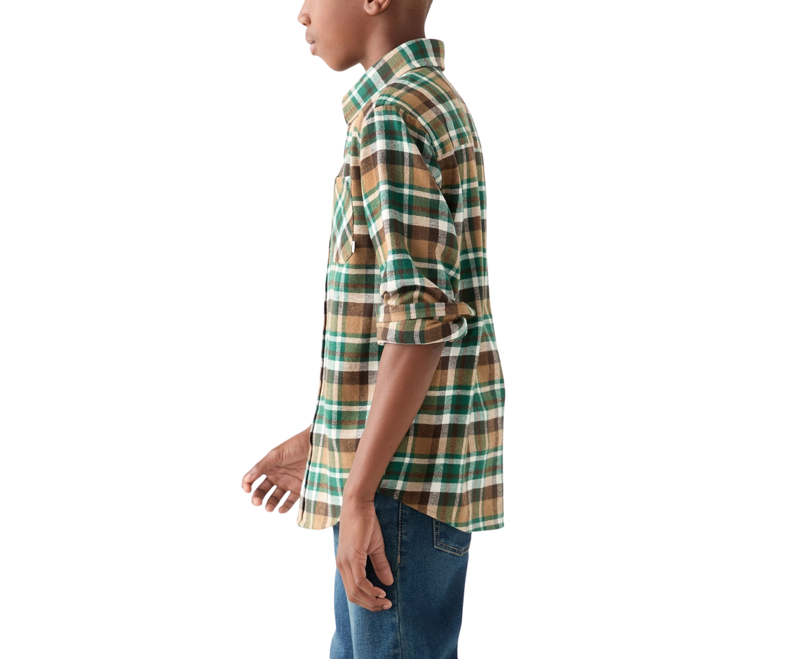 Boys 8-20 Long Sleeve Flannel Shirt
