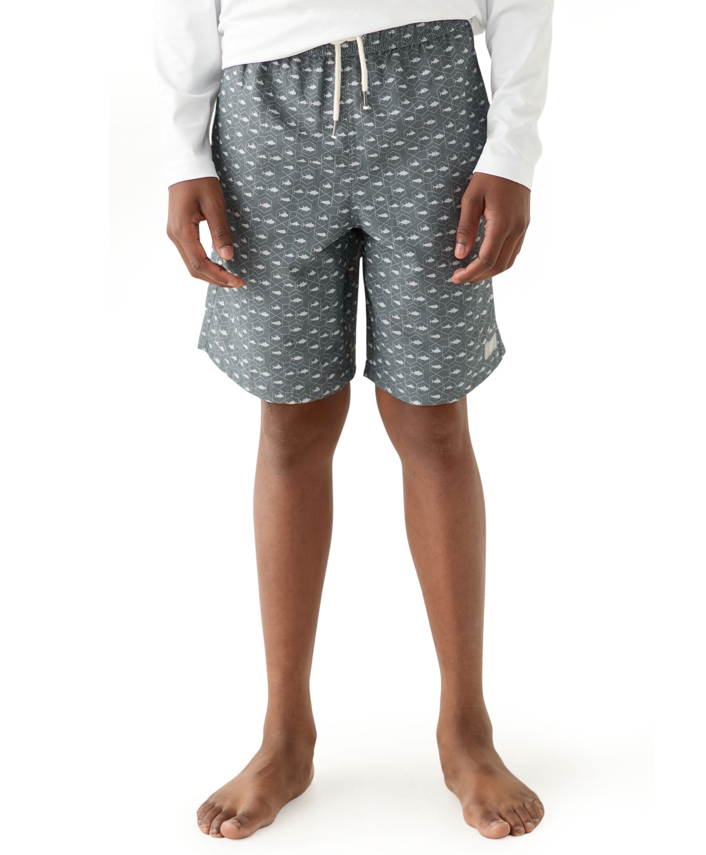 Boys 8-20 Shark Printed Swim Trunks