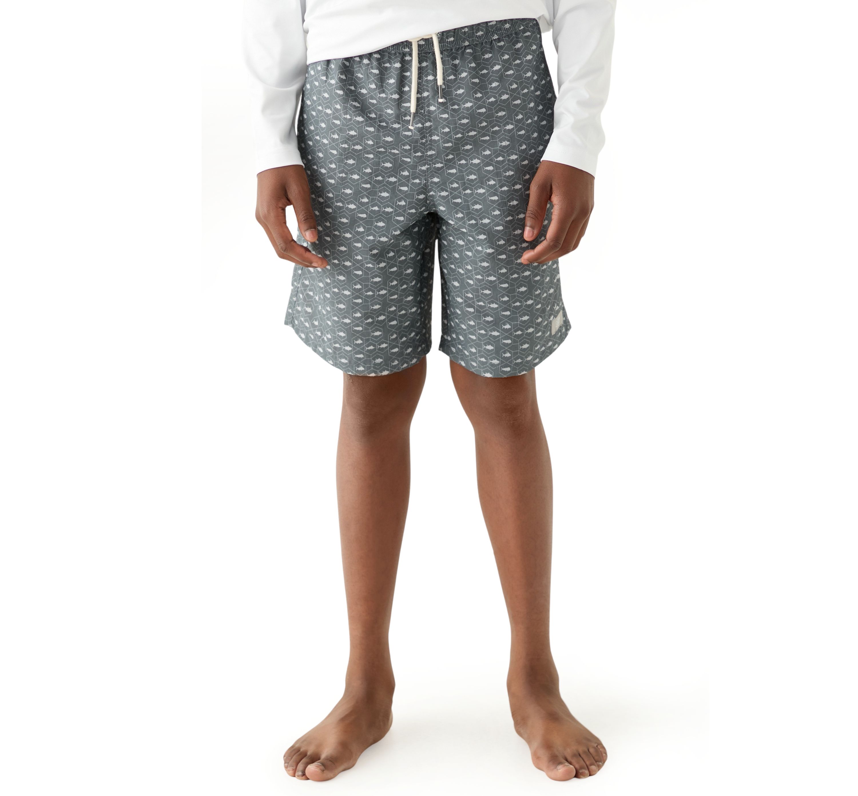 Boys 8-20 Shark Printed Swim Trunks